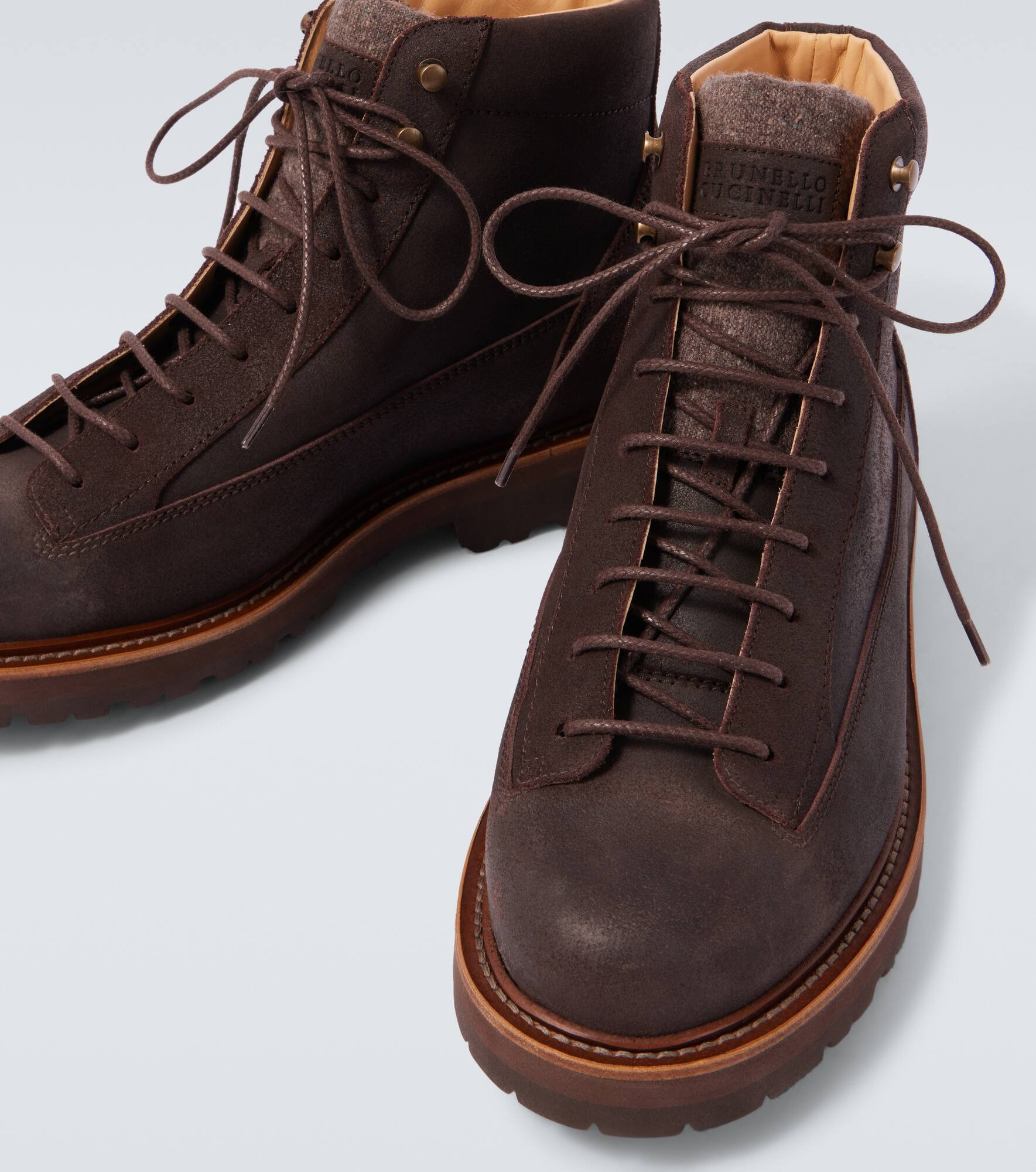 Leather lace-up boots - 3