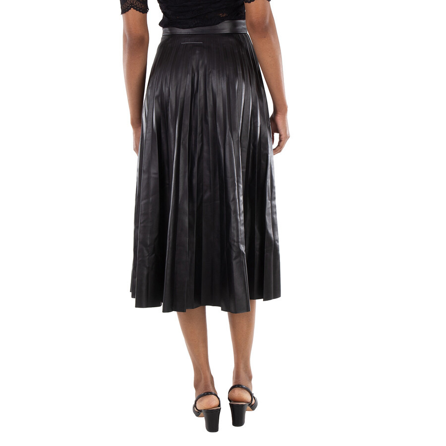 MM6 Black Pleated Midi Skirt - 3