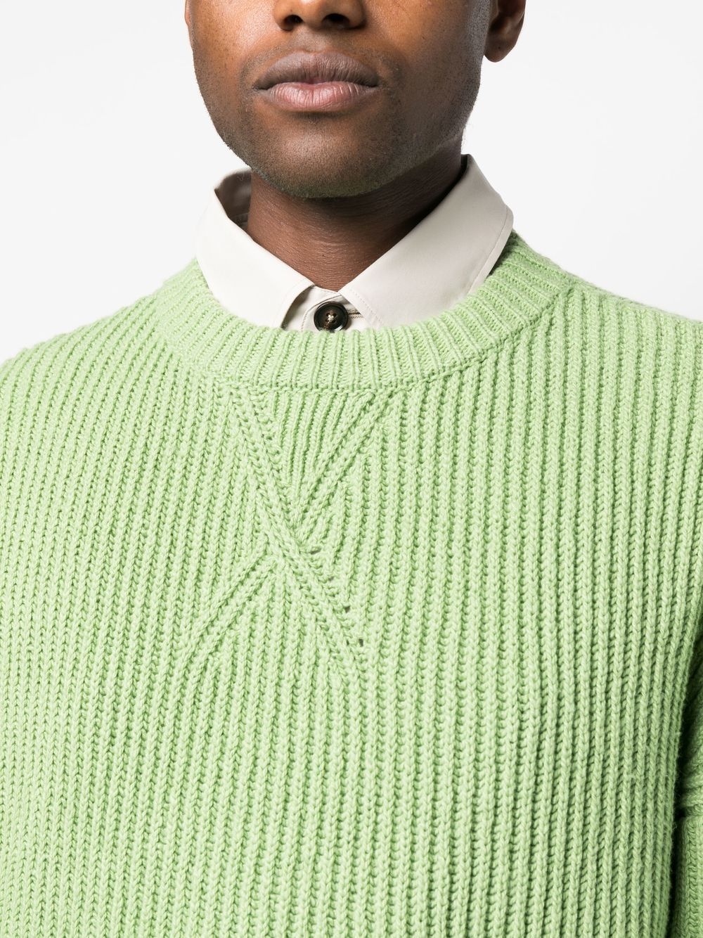 ribbed-knit wool-cotton sweater - 5