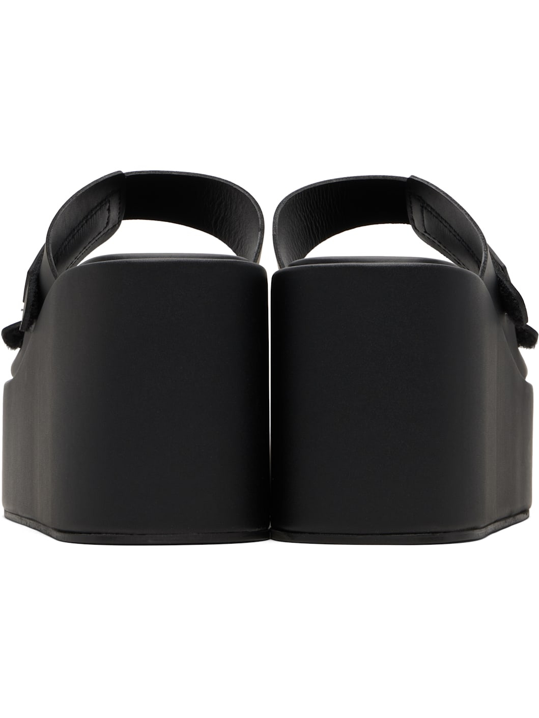Black Patch Wedge Sandals - 2