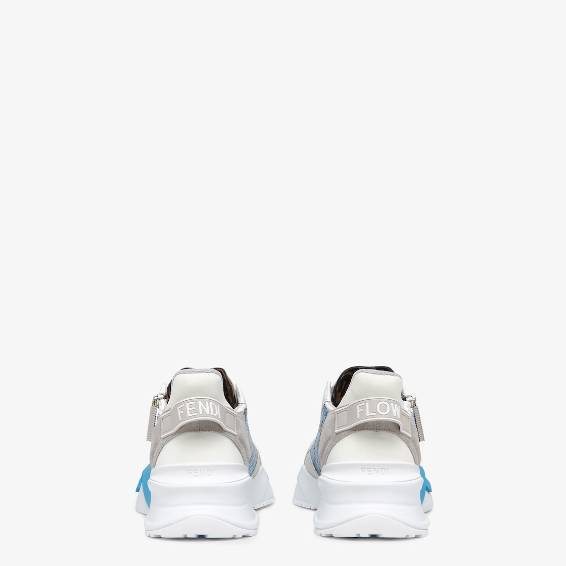 Slip-on sneakers with adjustable elastic laces, side zipper and corrugated sole with engraved F. Fen - 3