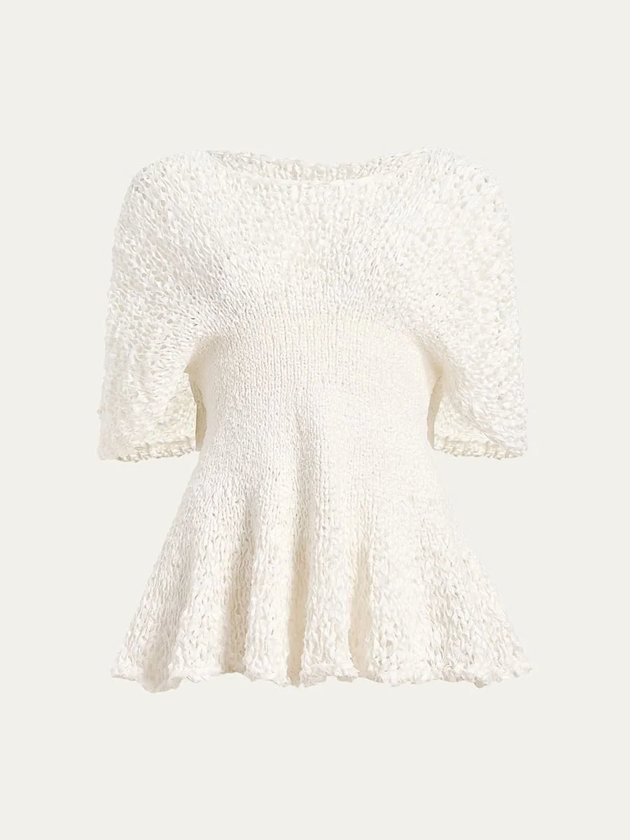 Mathilde Peplum Batwing Cotton Top - 1