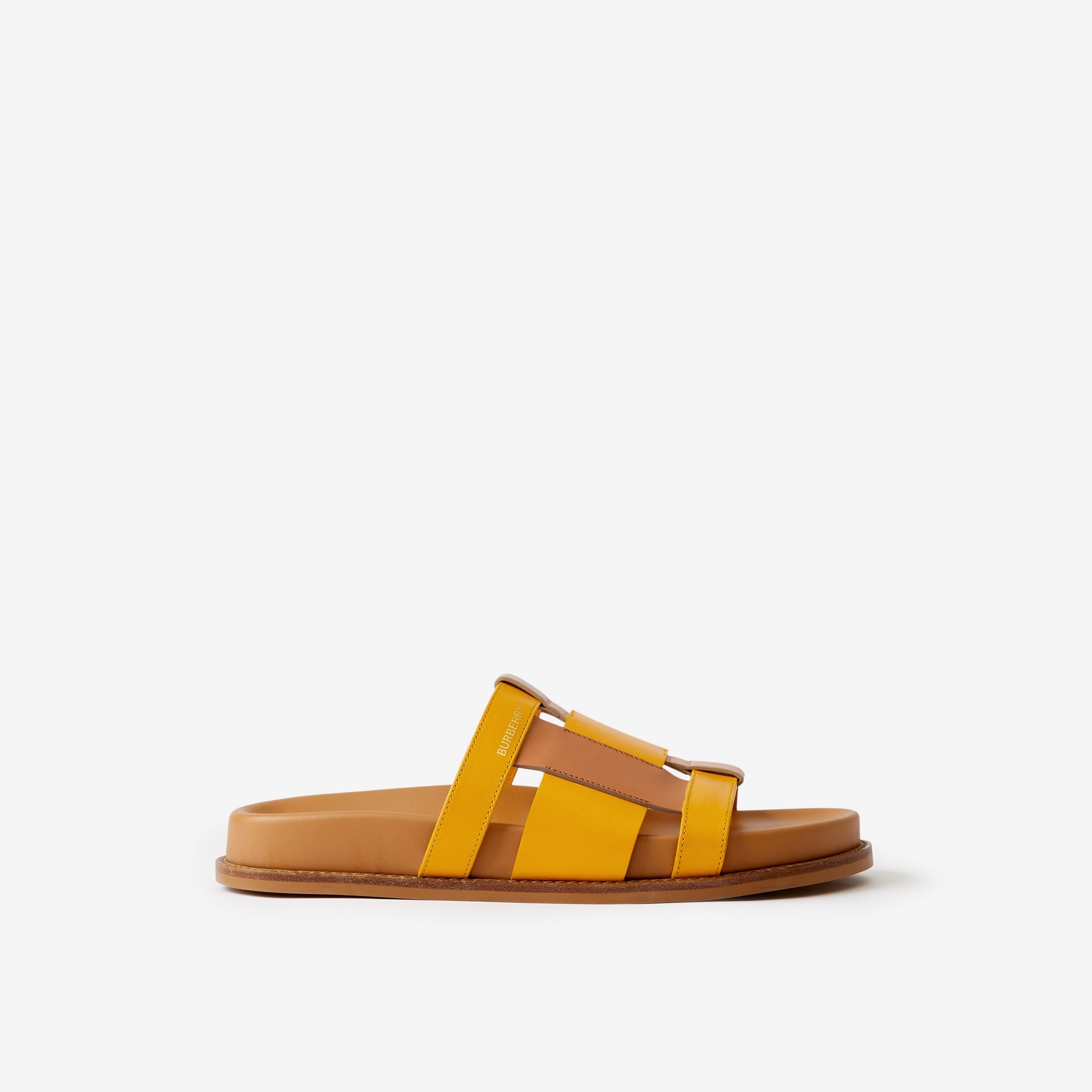 Colour Block Leather Slides - 1