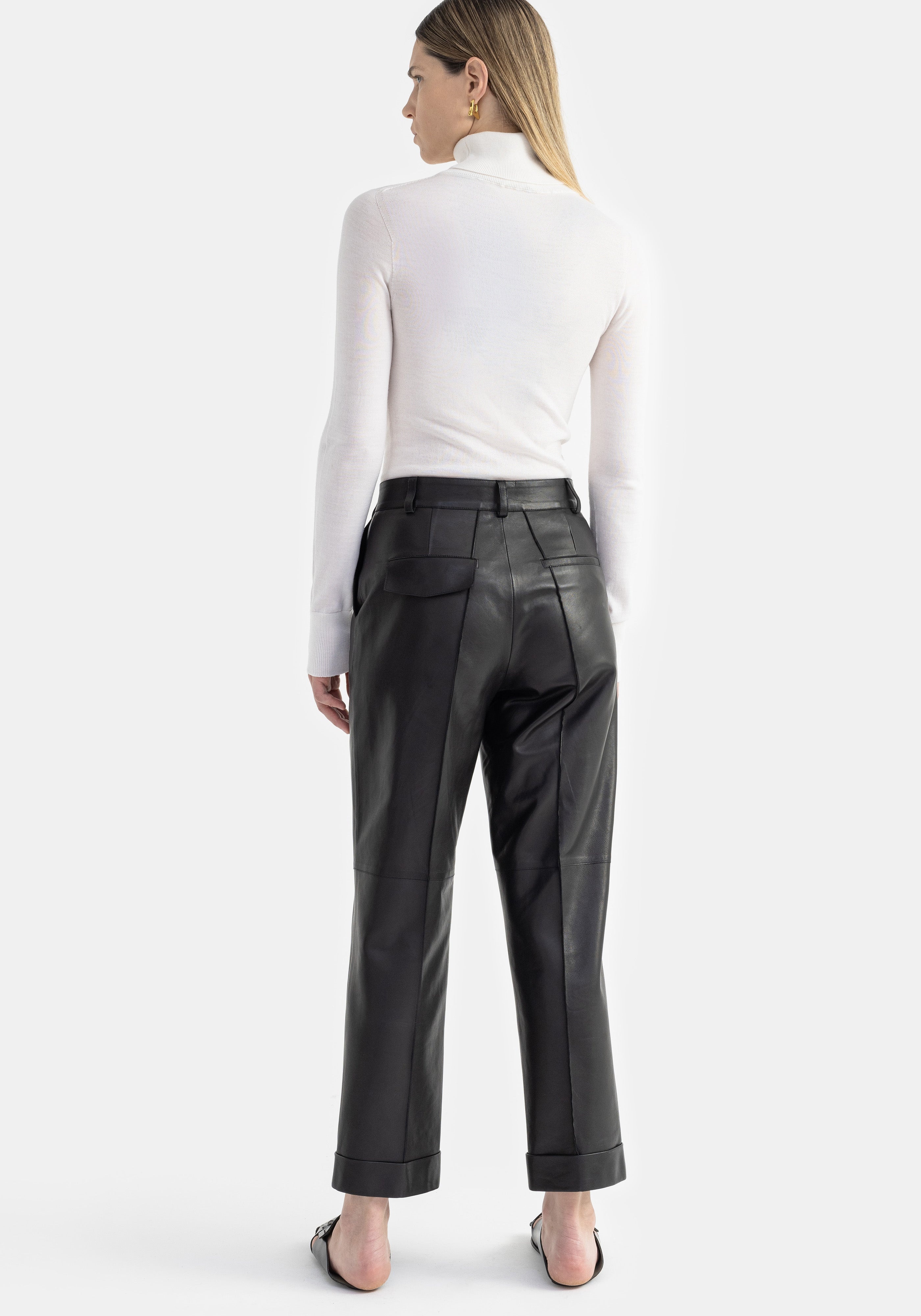 パンツ Aeron Zima - Leather Cuffed Pants AERON ZIMA Leather cuffed pants | REVERSIBLE