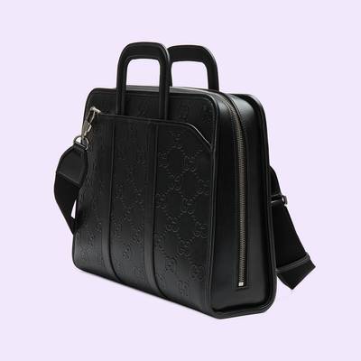 GUCCI GG embossed briefcase outlook