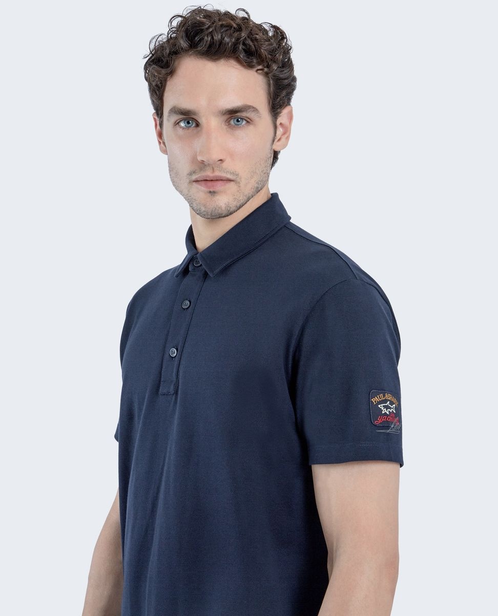 Organic cotton piqué Polo Shirt with Mancini autograph - 5