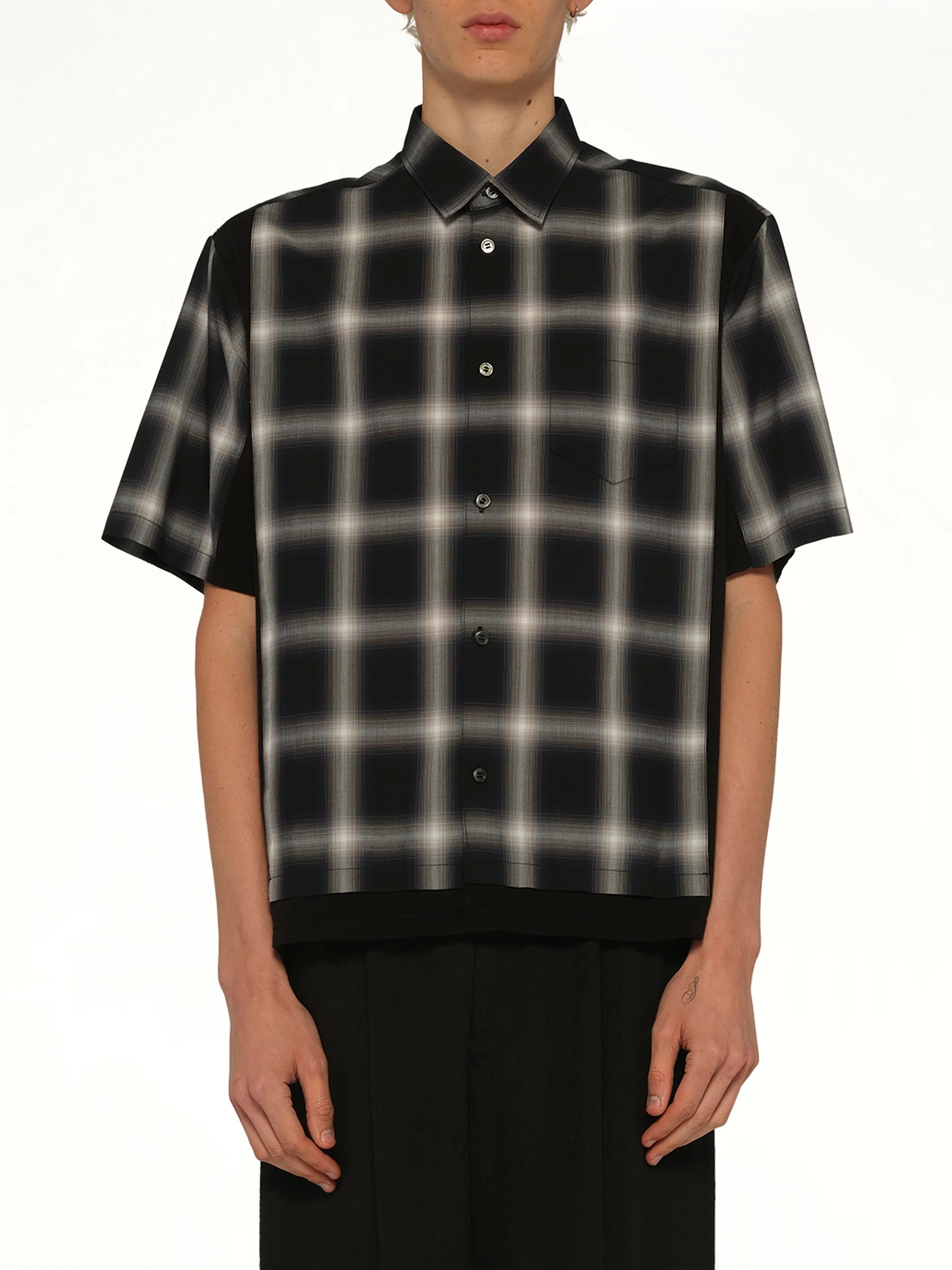 Combo Check SS Shirt in Black - 1