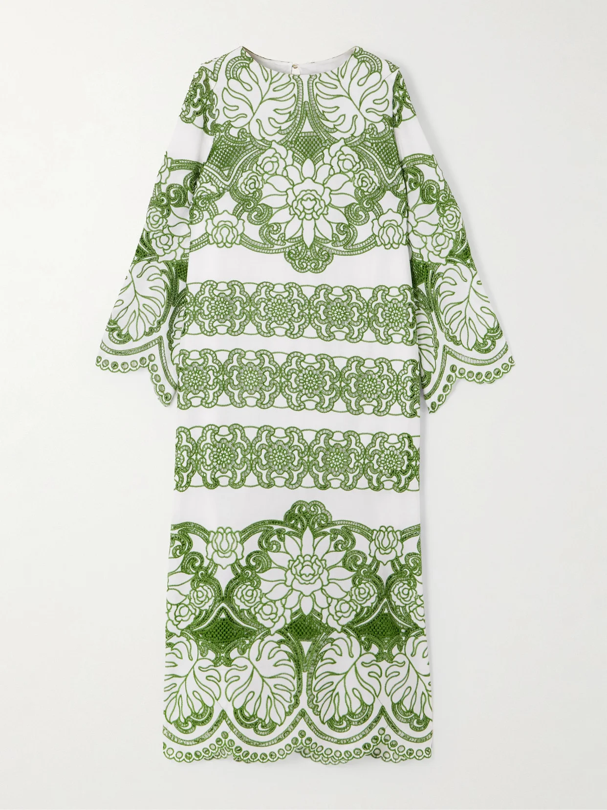 Seraphina Scalloped Broderie Anglaise Cotton-poplin Midi Dress - 1