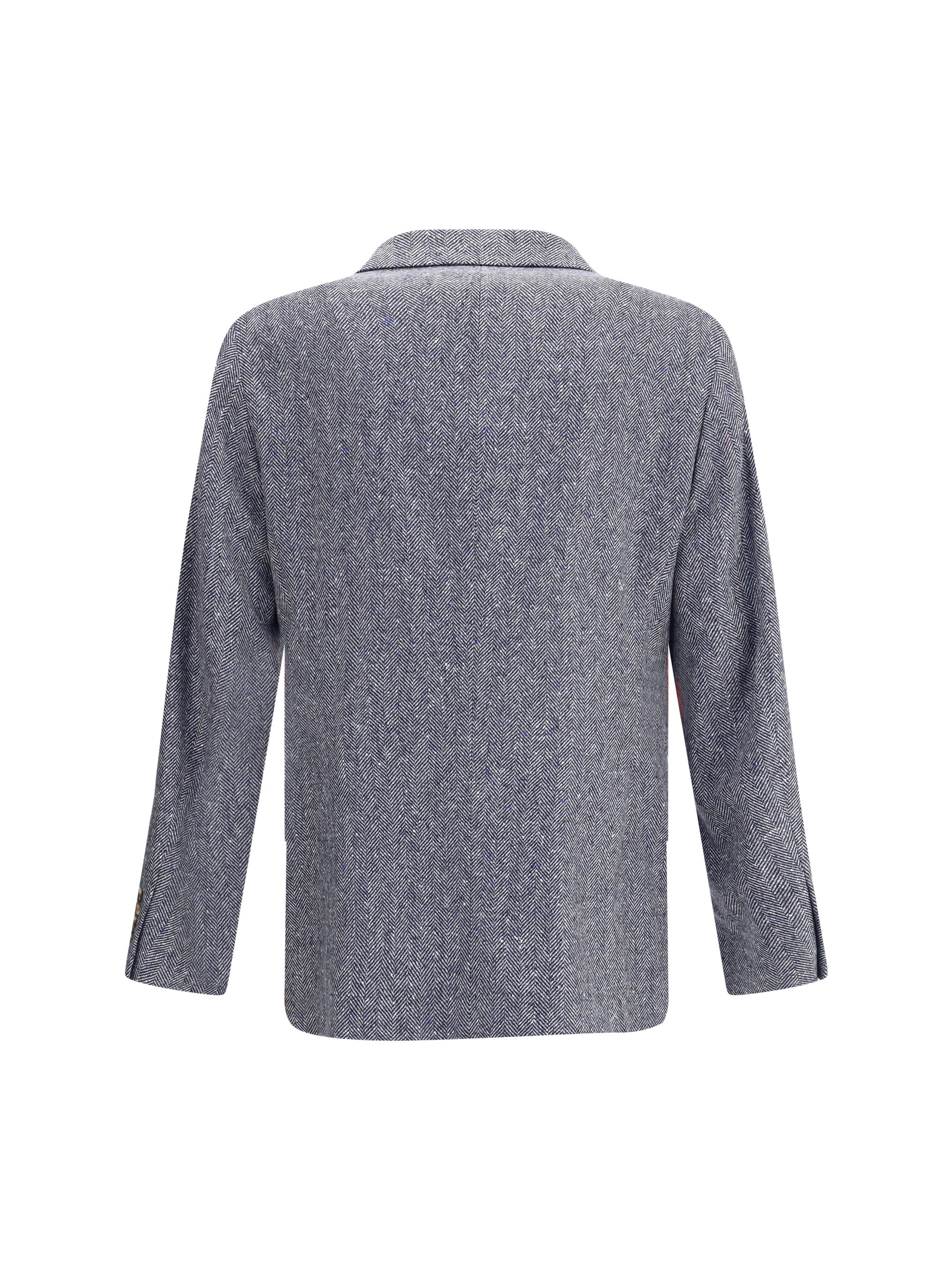 Brunello Cucinelli Men Herringbone Blazer - 2