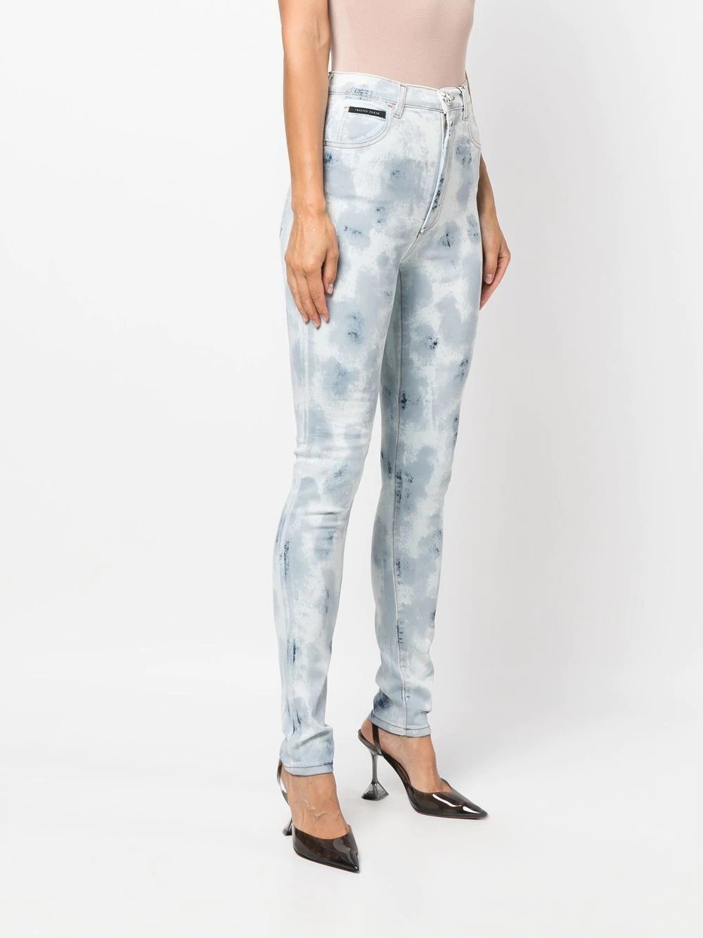 high-waisted tie-dye jeggings - 3
