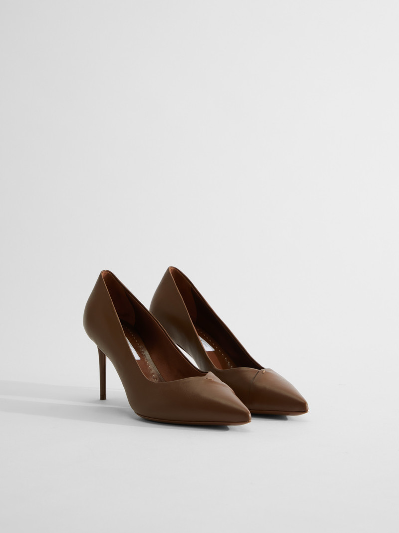 Max Mara PHYLLIS Nappa leather court shoes outlook