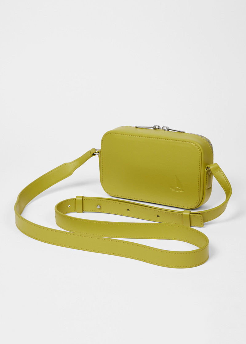 Paul Smith Olive Green Leather Flight Bag outlook