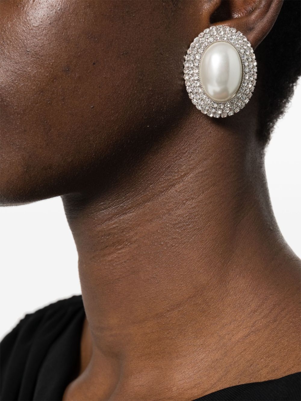 faux-pearl clip-on earrings - 2