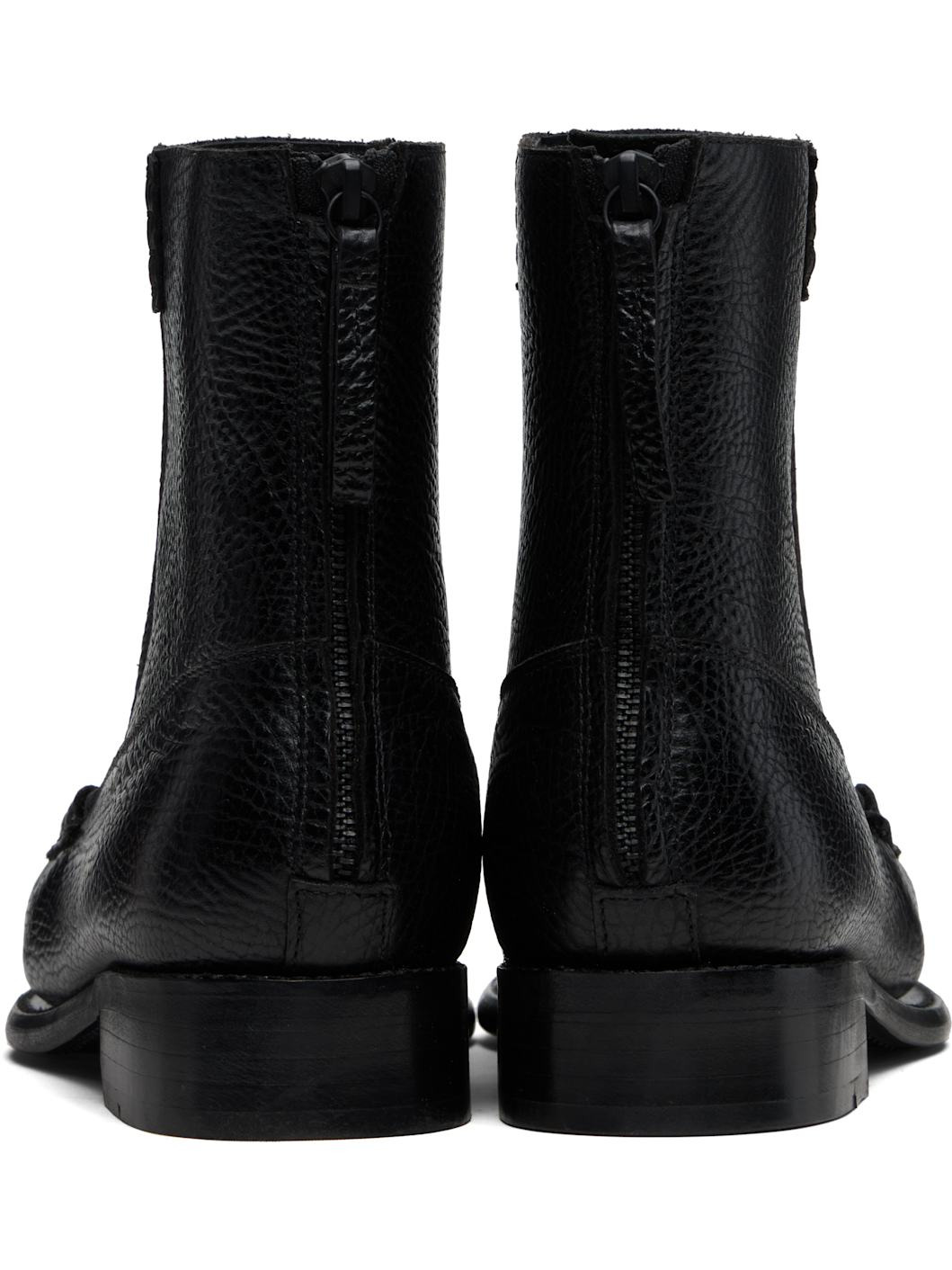 Black Quadra Grainy Boots - 2