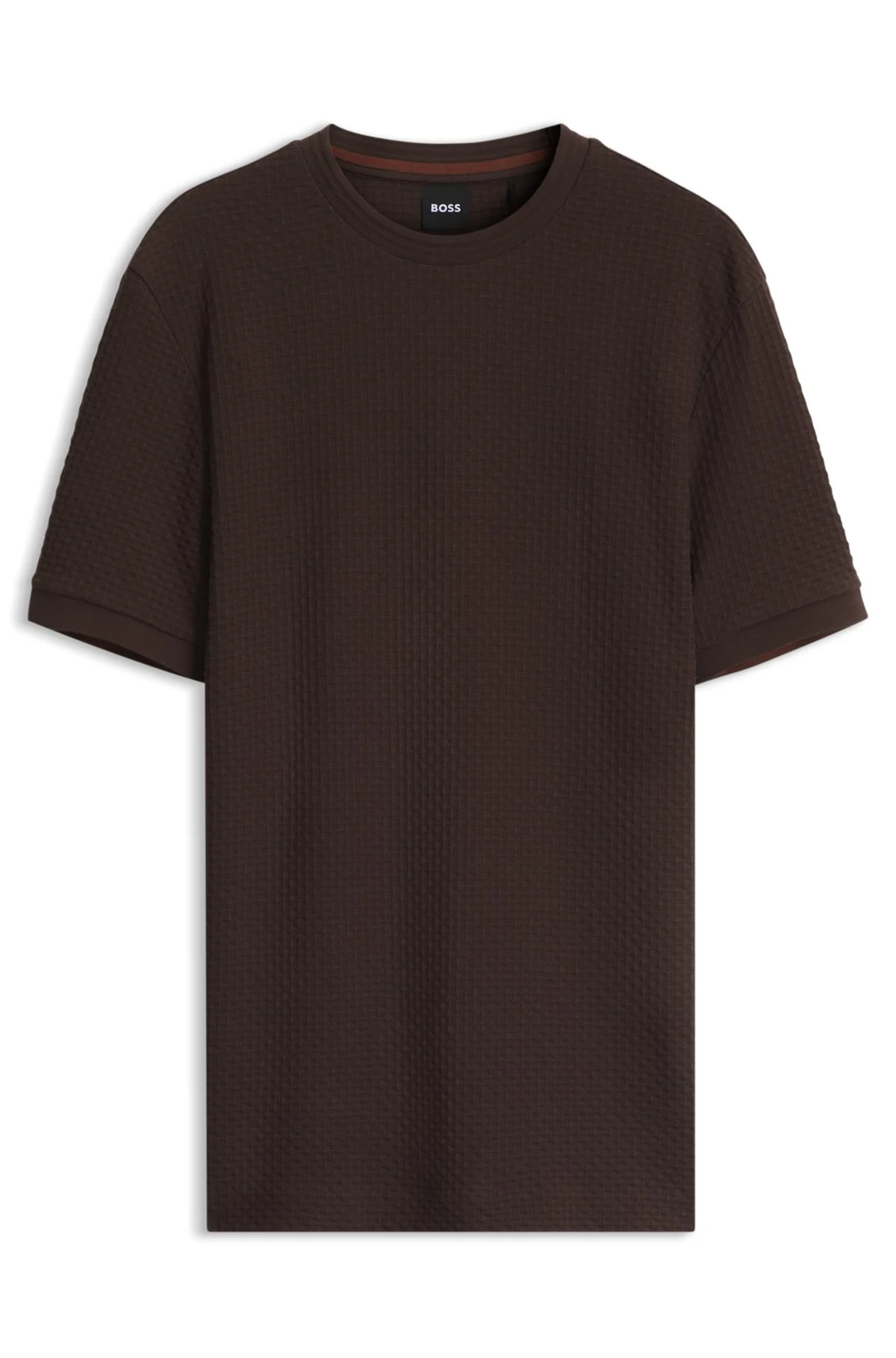 COTTON T-SHIRT WITH GEOMETRIC TEXTURE - 1