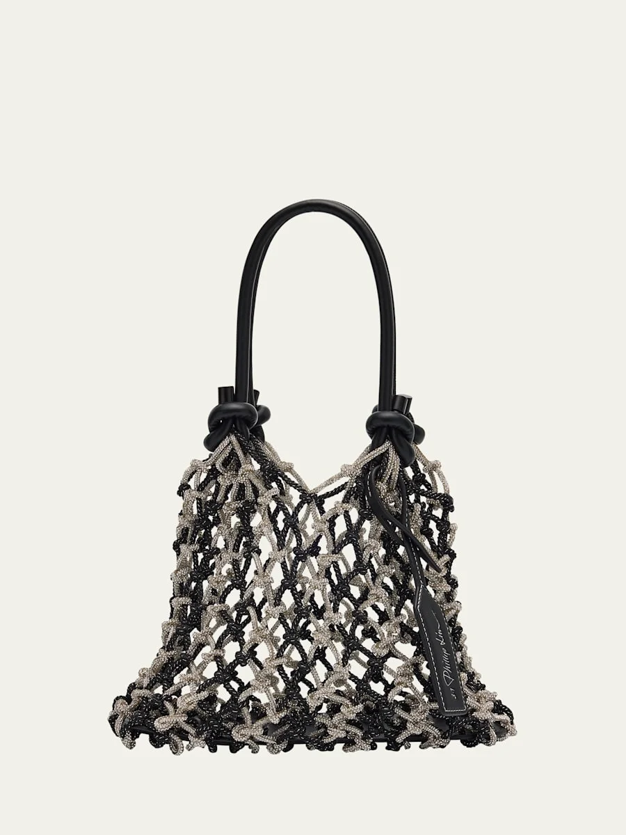 Crystal Macrame Mini Sac Top-Handle Bag - 1