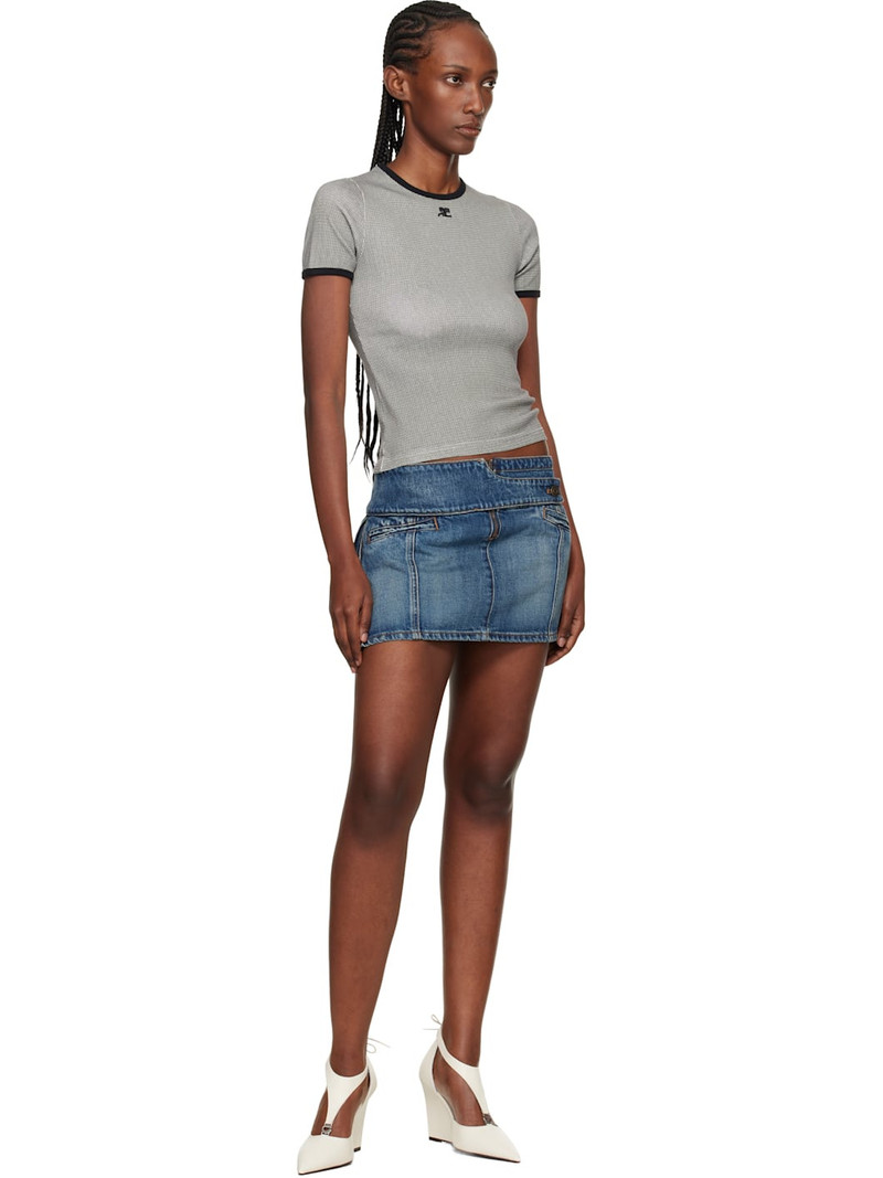 courrèges Black & White Signature Contrast T-shirt outlook