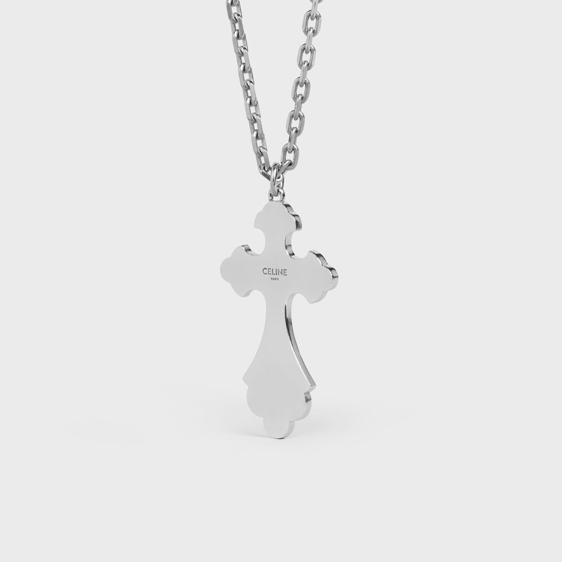 Teen Knight Poem Cross Necklace in Sterling Silver with Rhodium finish 3