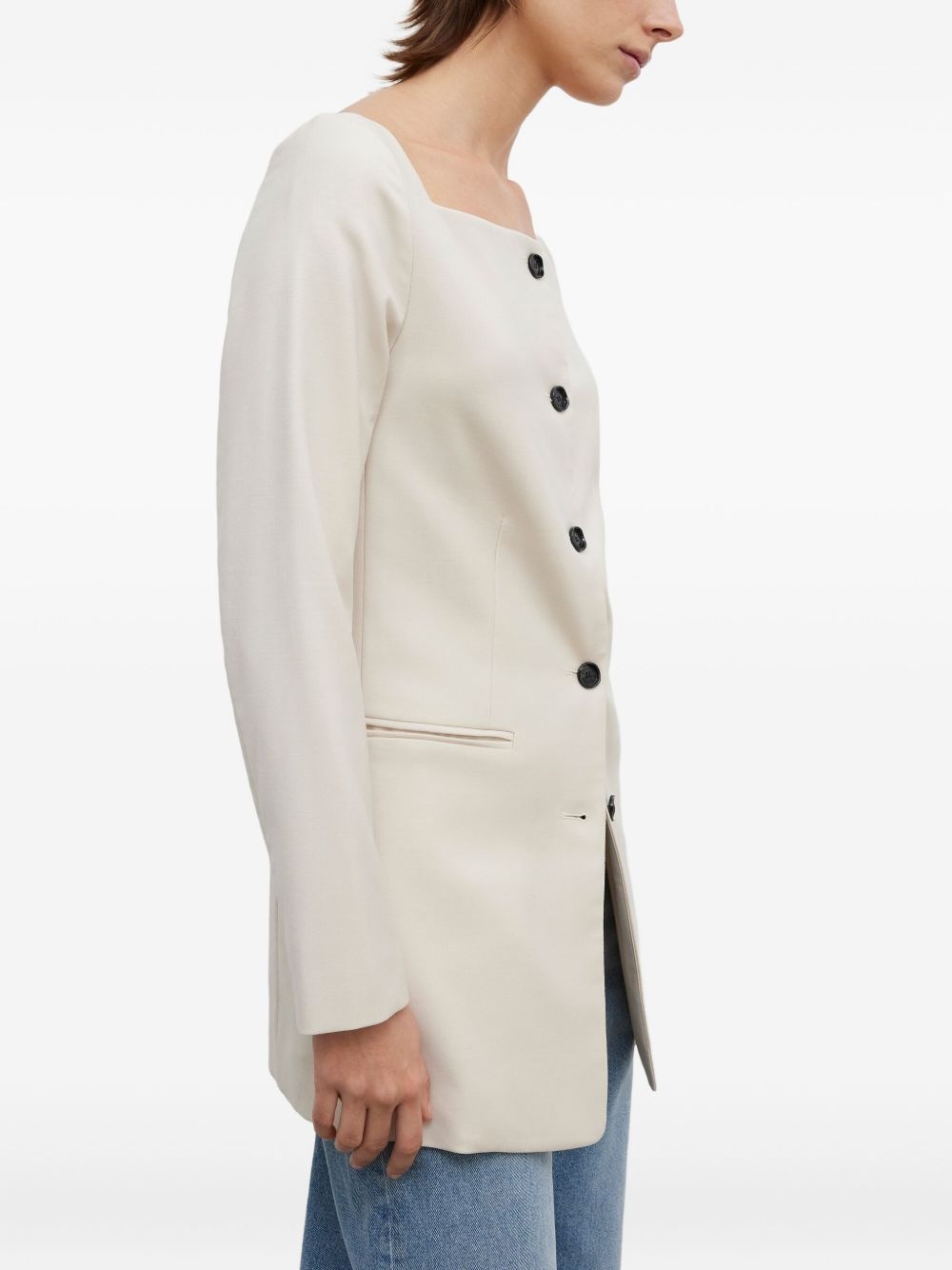 square-neck blazer - 4