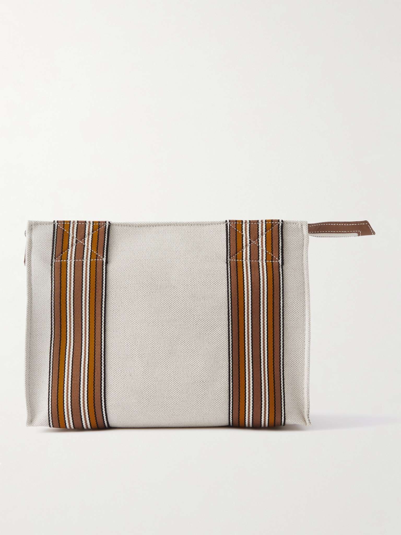 Webbing-Trimmed Canvas Pouch - 1