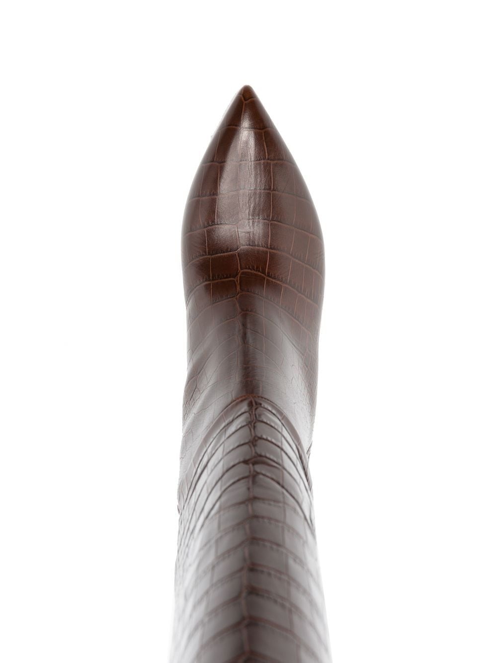 65mm crocodile-effect leather boots - 4