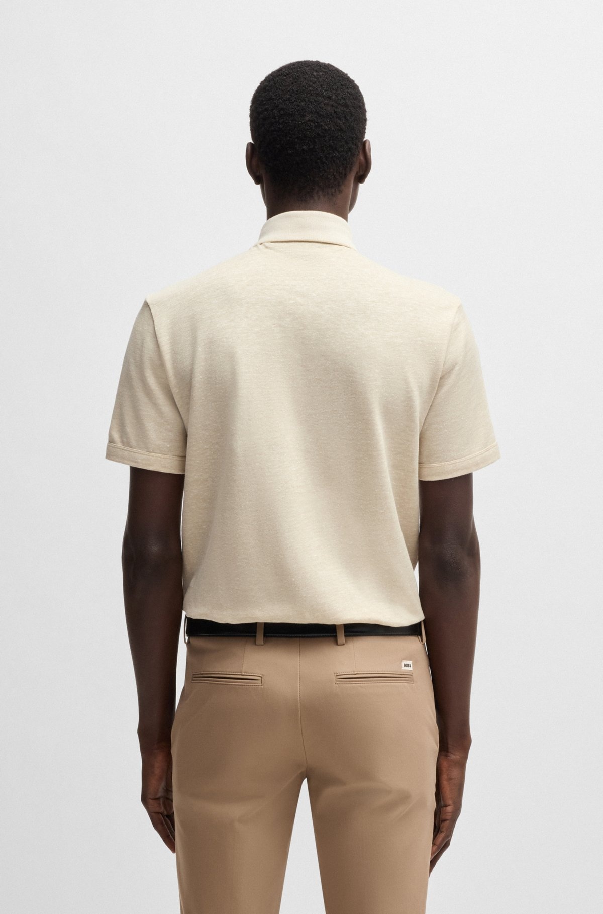 KNIT POLO SHIRT IN COTTON AND LINEN - 5