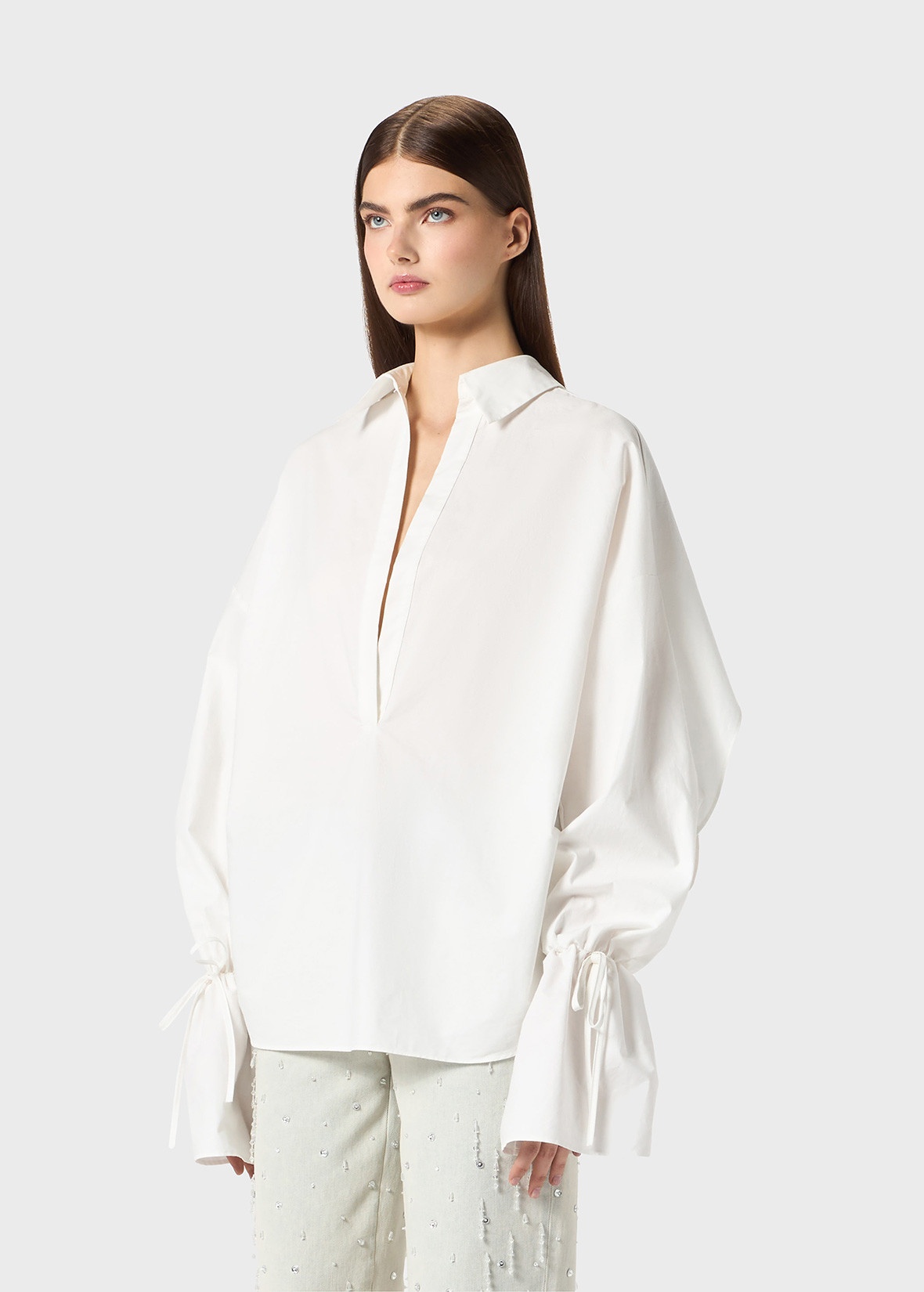 POLO NECK BLOUSE IN POPLIN - 5