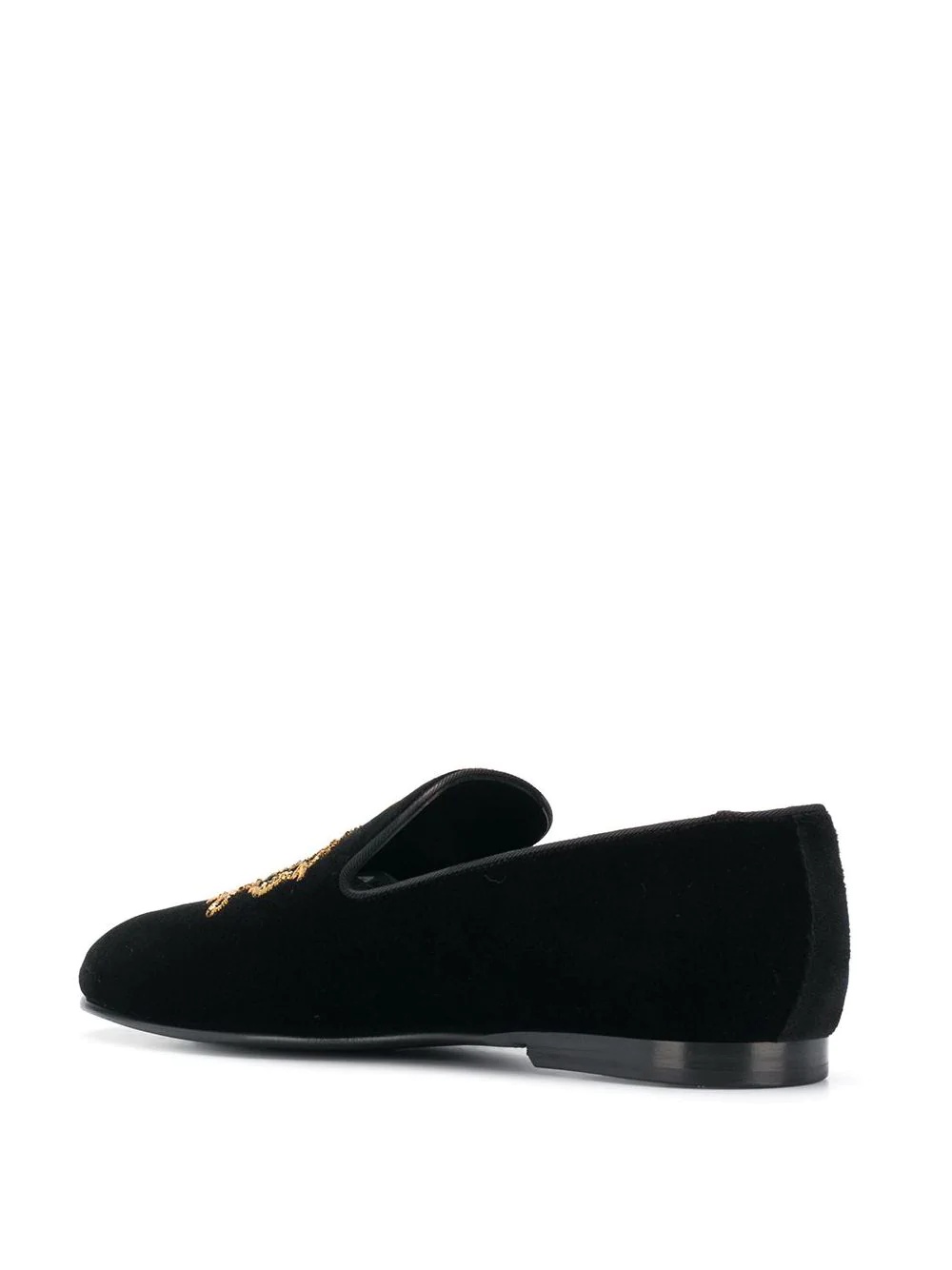 velvet logo loafers - 3