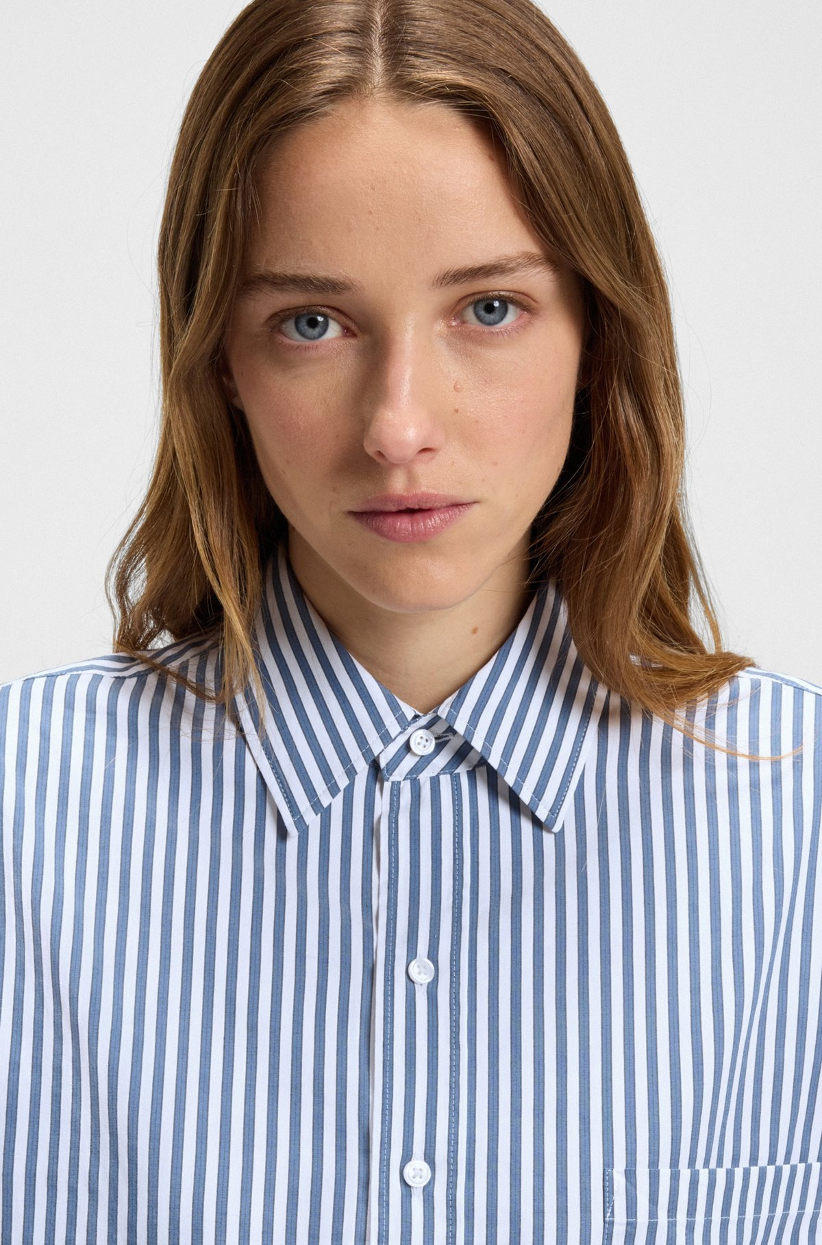 COTTON BLOUSE WITH VERTICAL STRIPES - 4