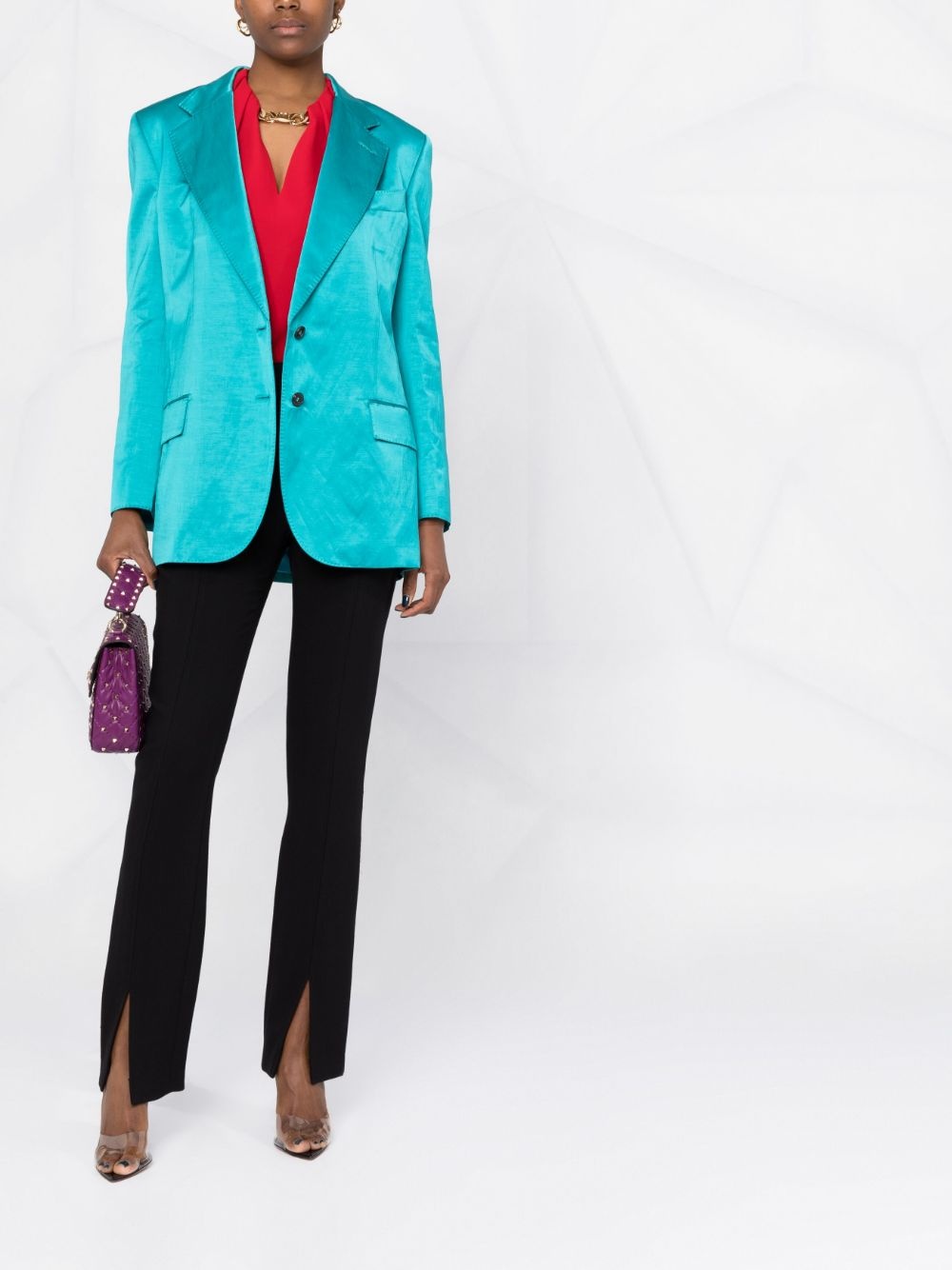satin-finish blazer - 2