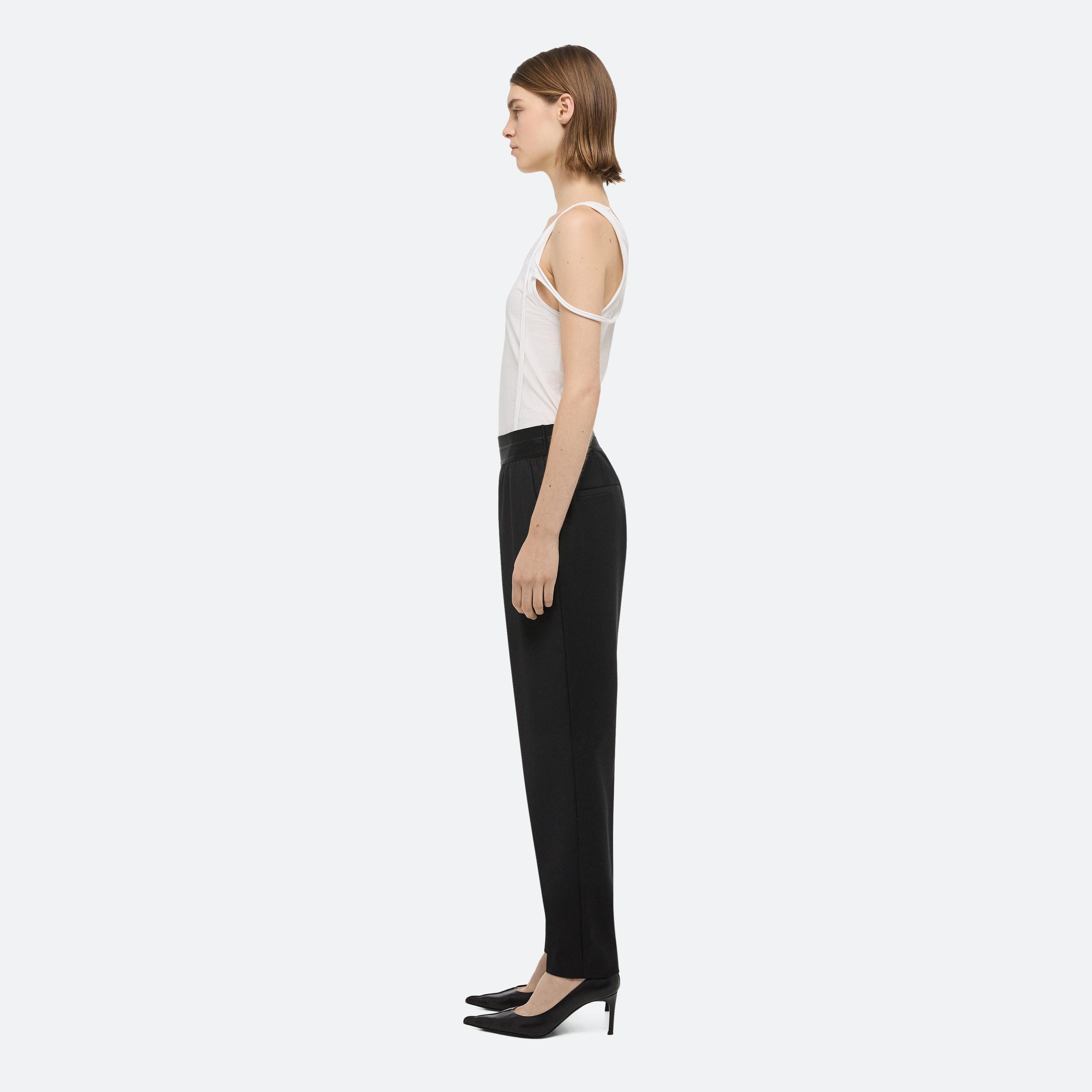 TAPERED WOOL TROUSERS - 4