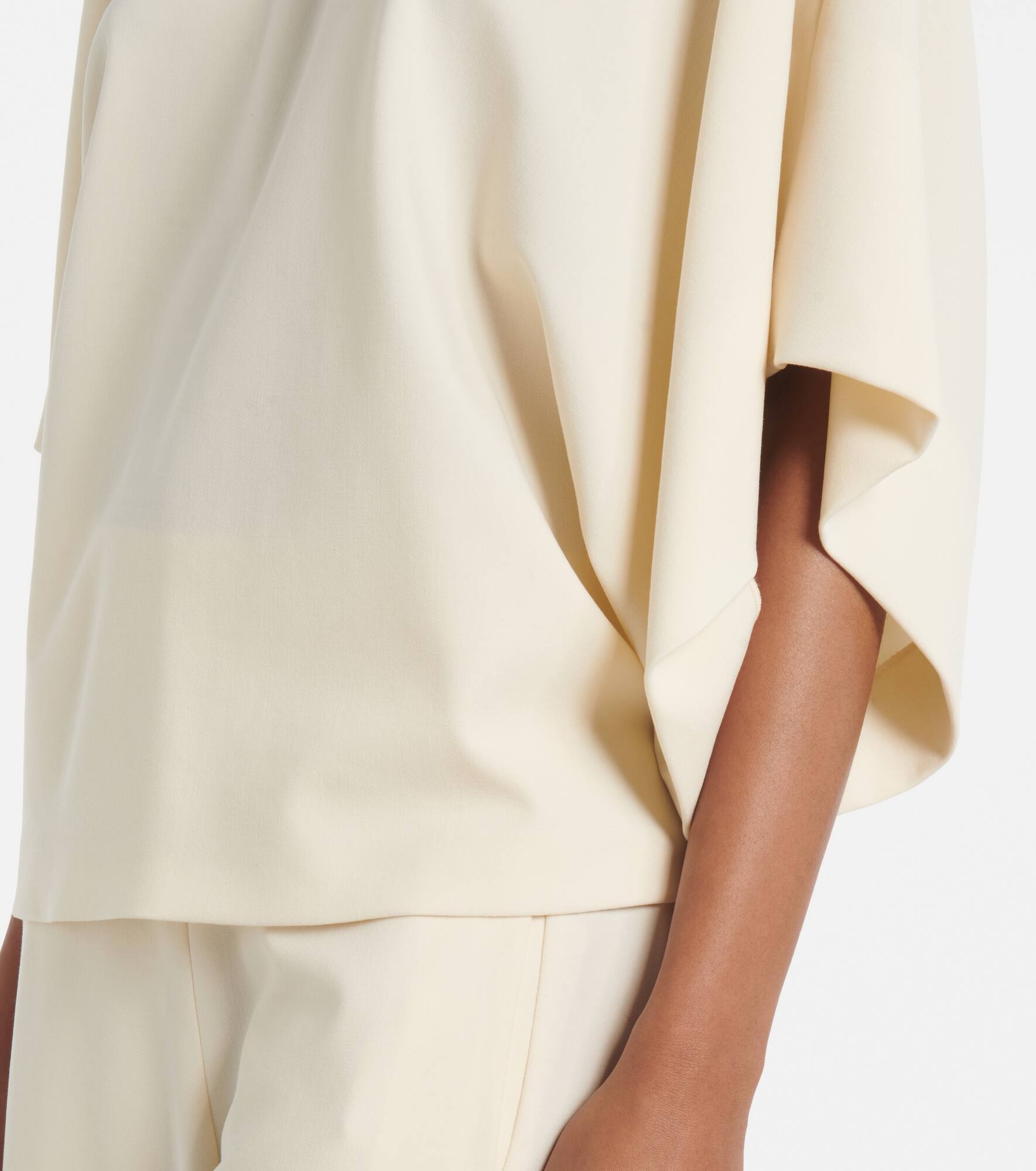 Tenley draped wool-blend crêpe top - 5
