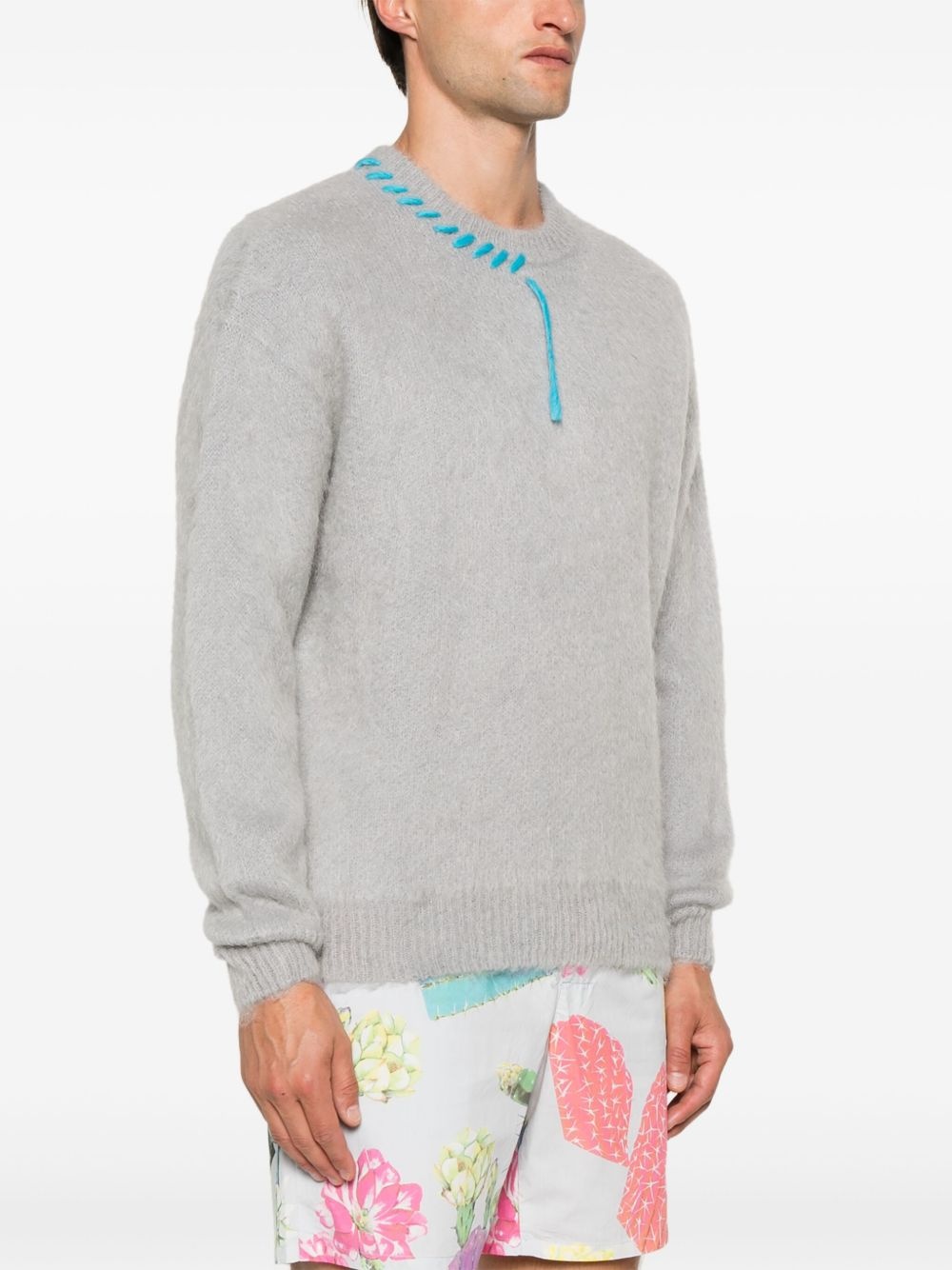 decorative-stitching jumper - 3