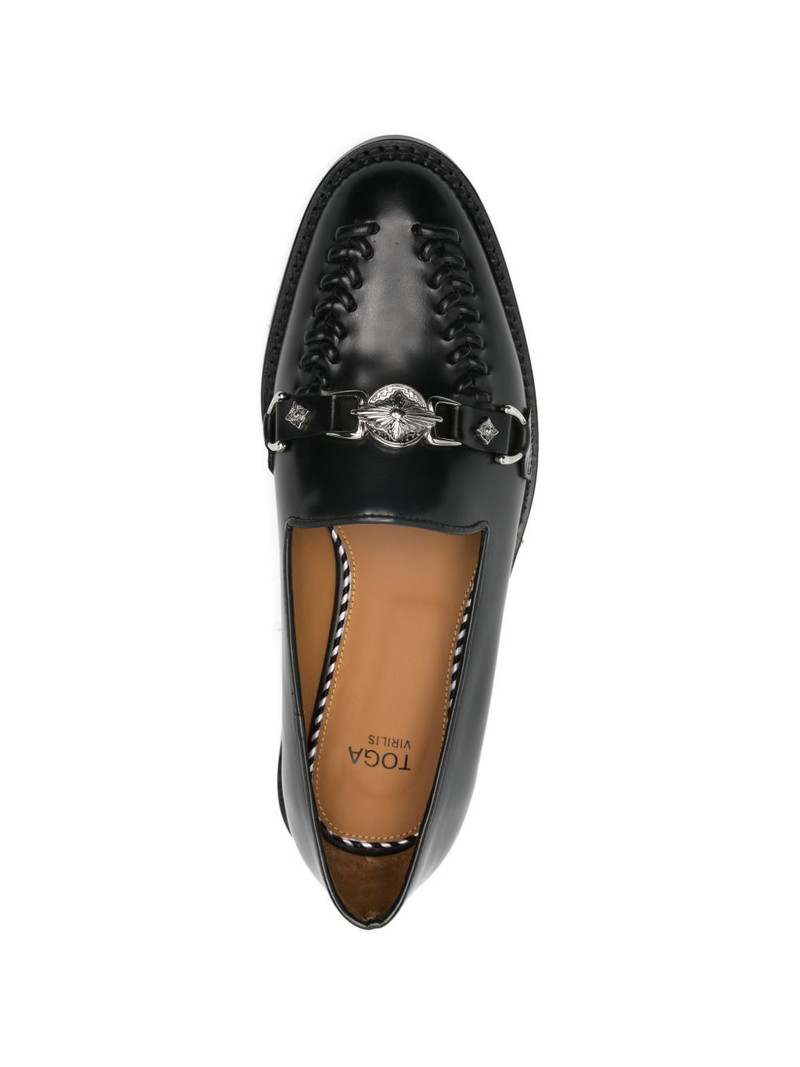 braided-detail leather loafers 4