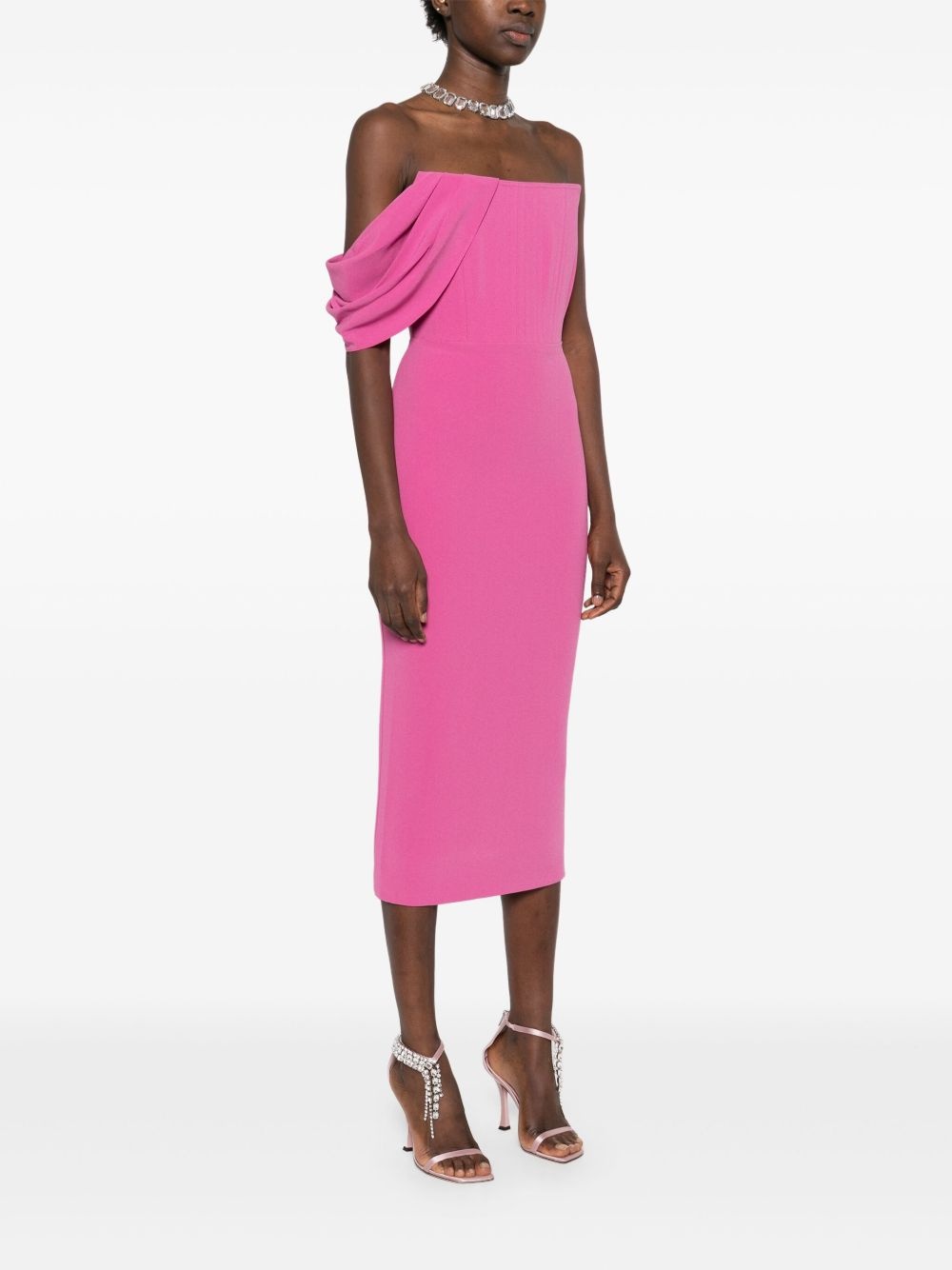 crepe corset midi dress - 3
