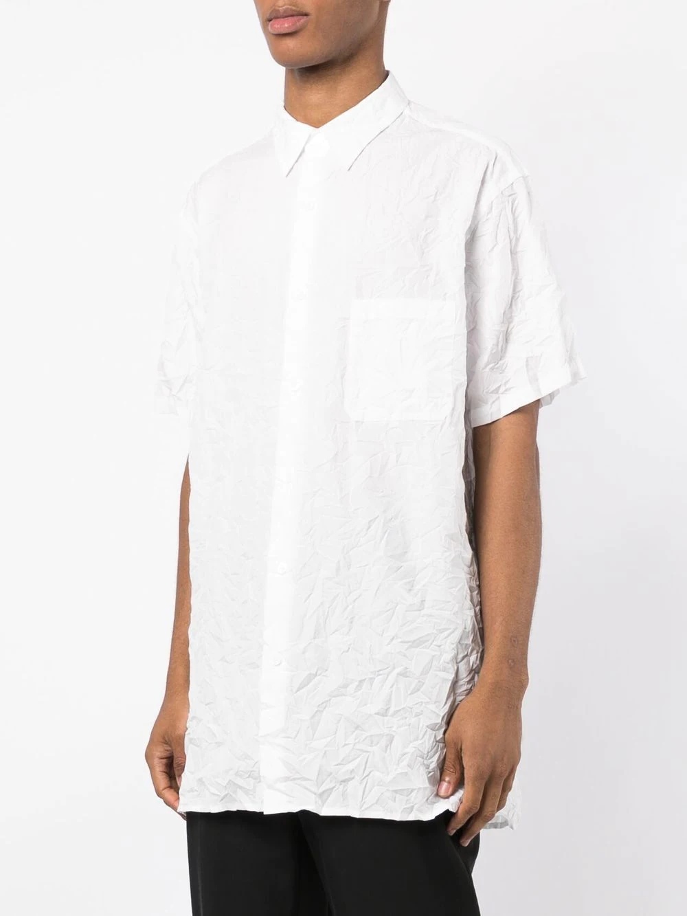 creased-effect short-sleeve shirt - 3