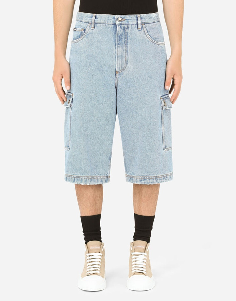 Light blue denim cargo shorts 2