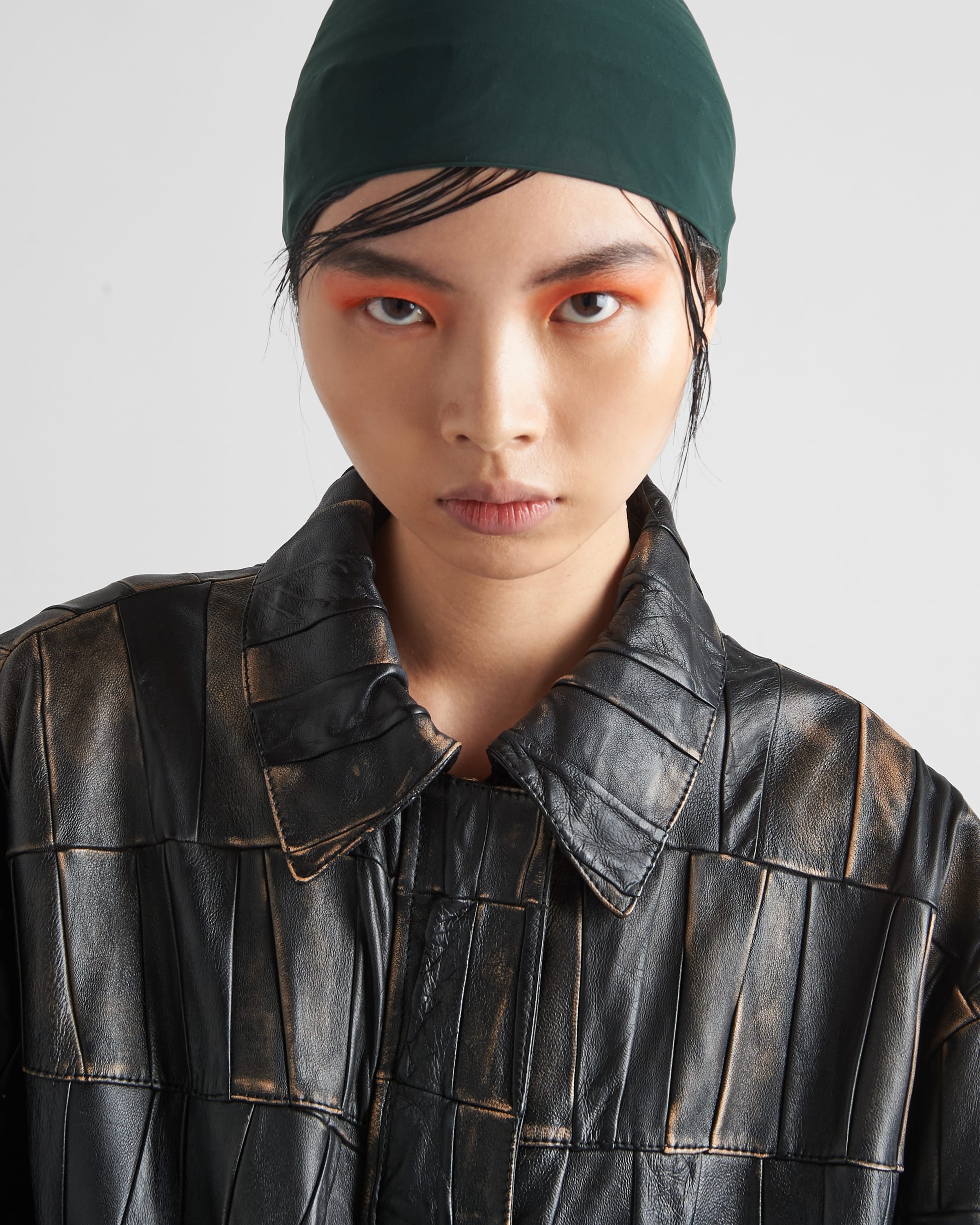 Nappa leather patchwork coat - 3