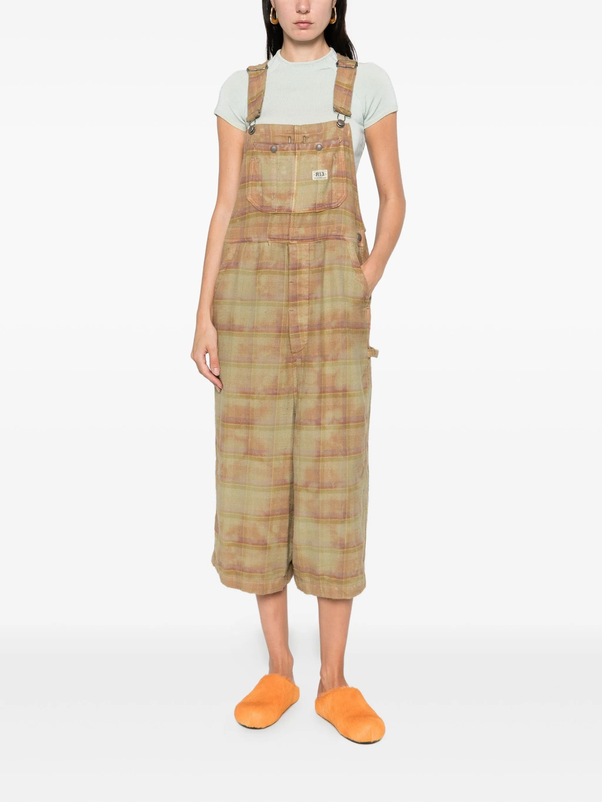 R13 Jumbo Plaid Cotton Jumpsuits - 4