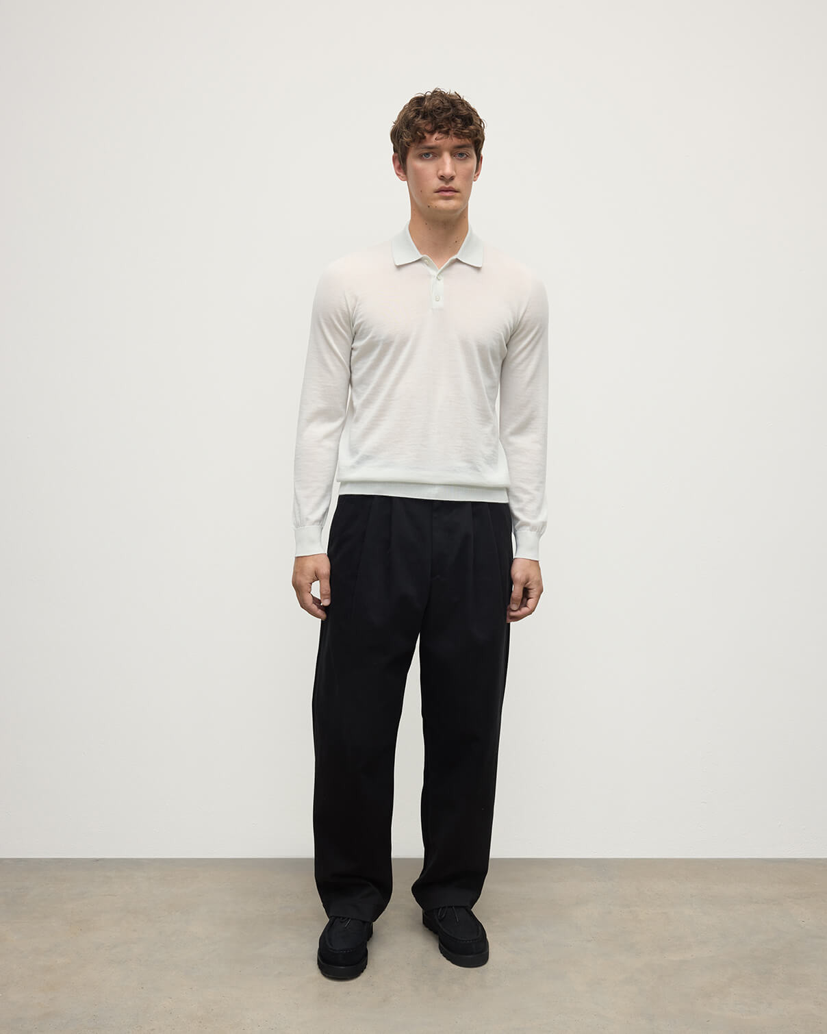 White Cashmere Polo Shirt - 2