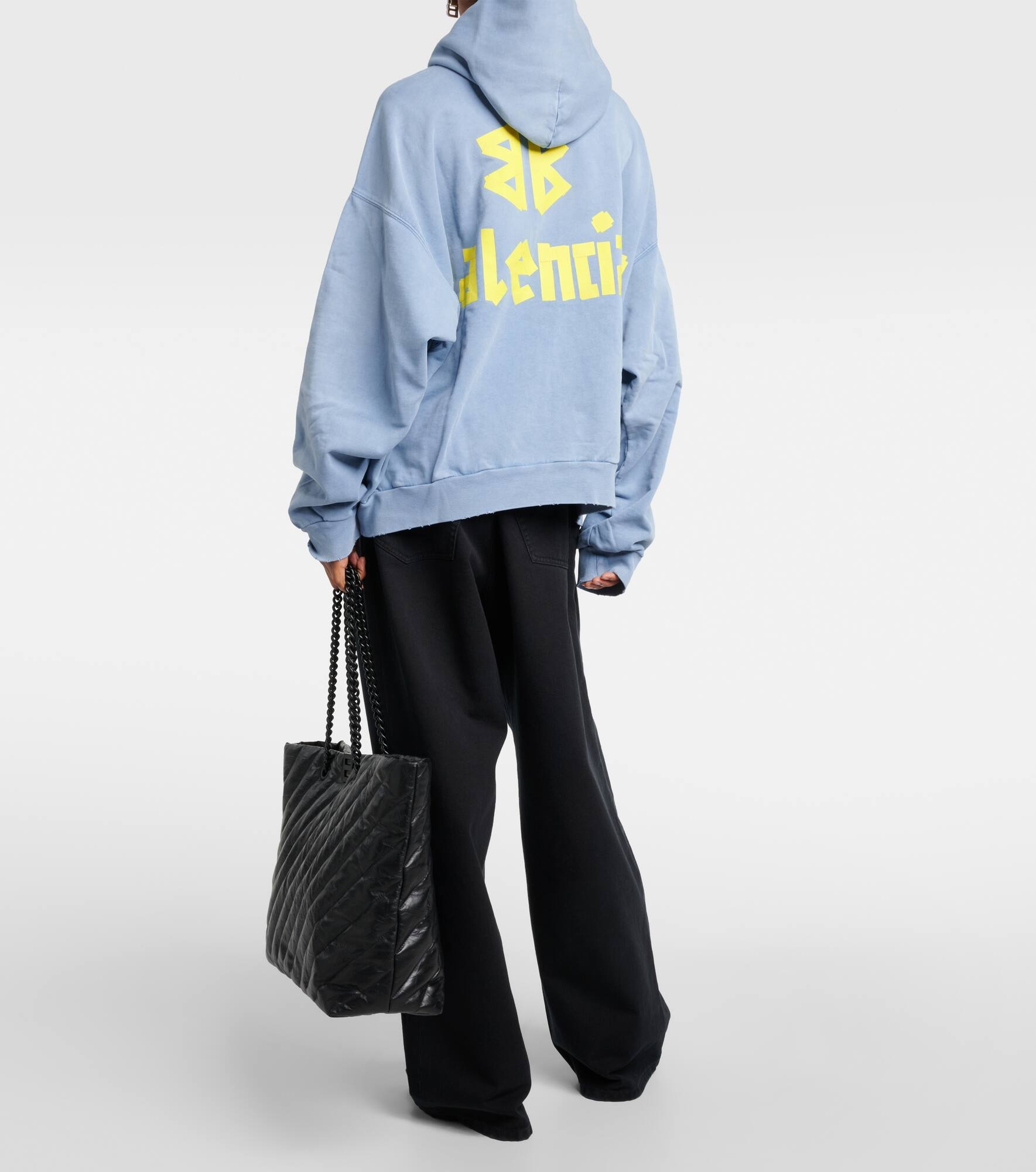 Tape Type cotton fleece hoodie - 3