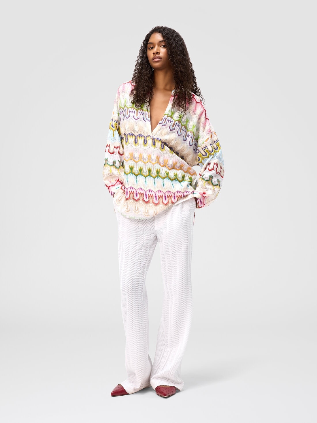 Oversized Korean-style lace blouse - 2