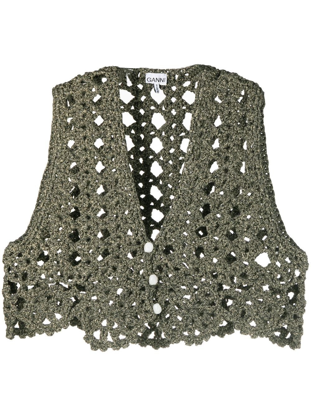 crochet-knit crop top - 1