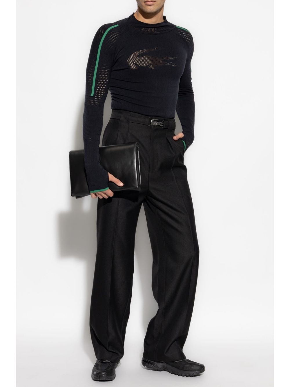 logo-buckle trousers - 2