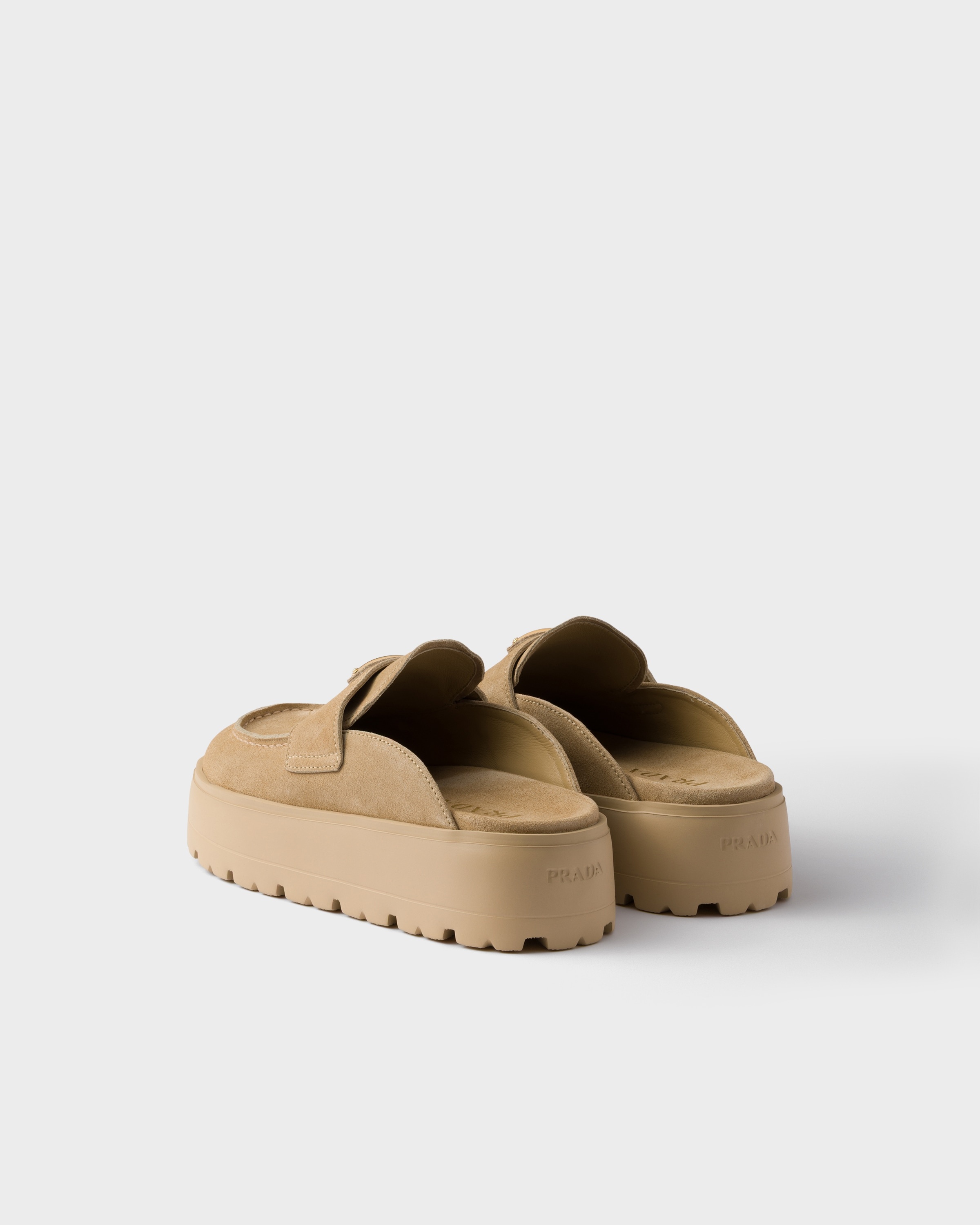 Suede flatform mules - 4