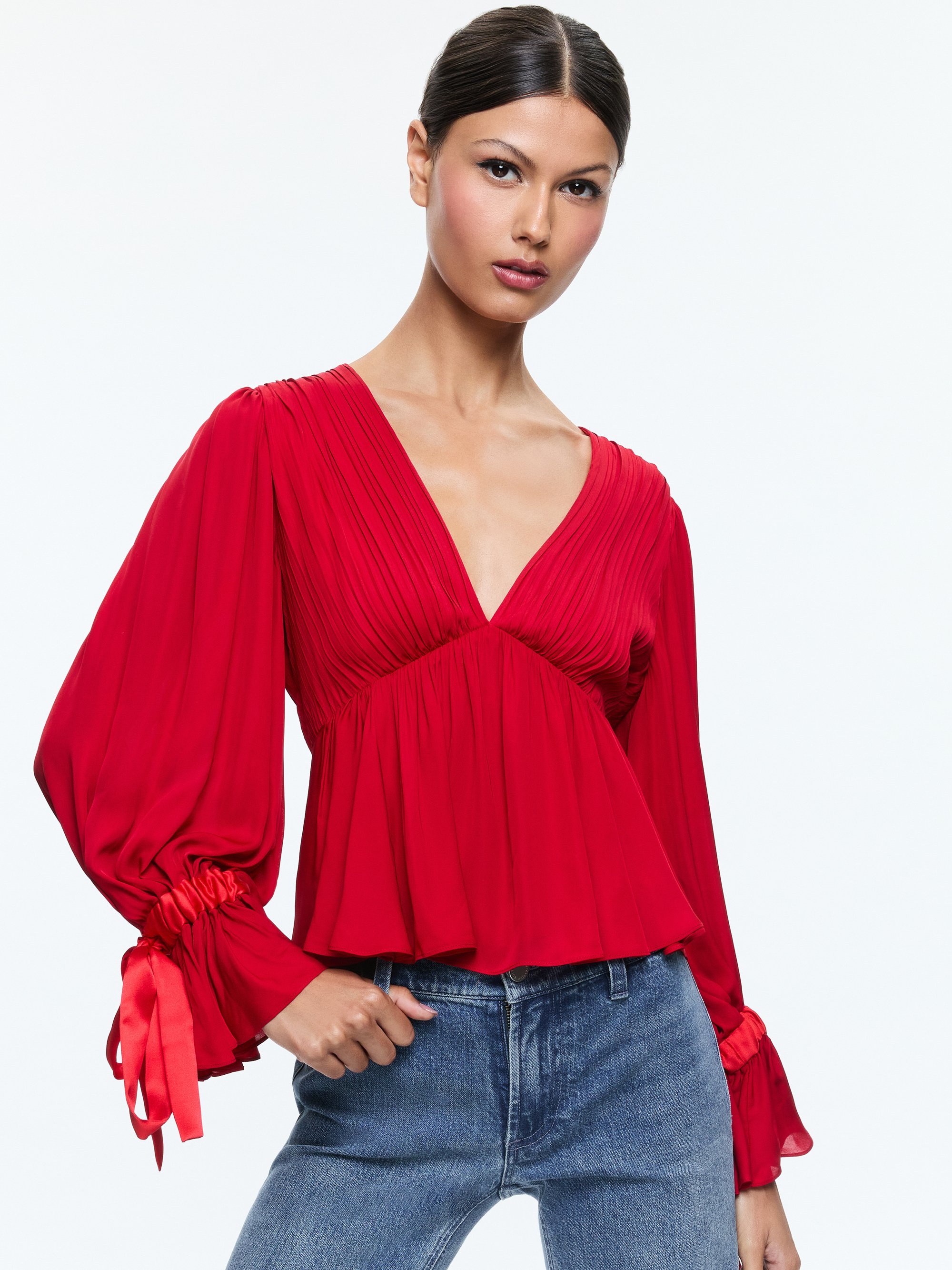 CLARISSA DEEP V BLOUSE - 2