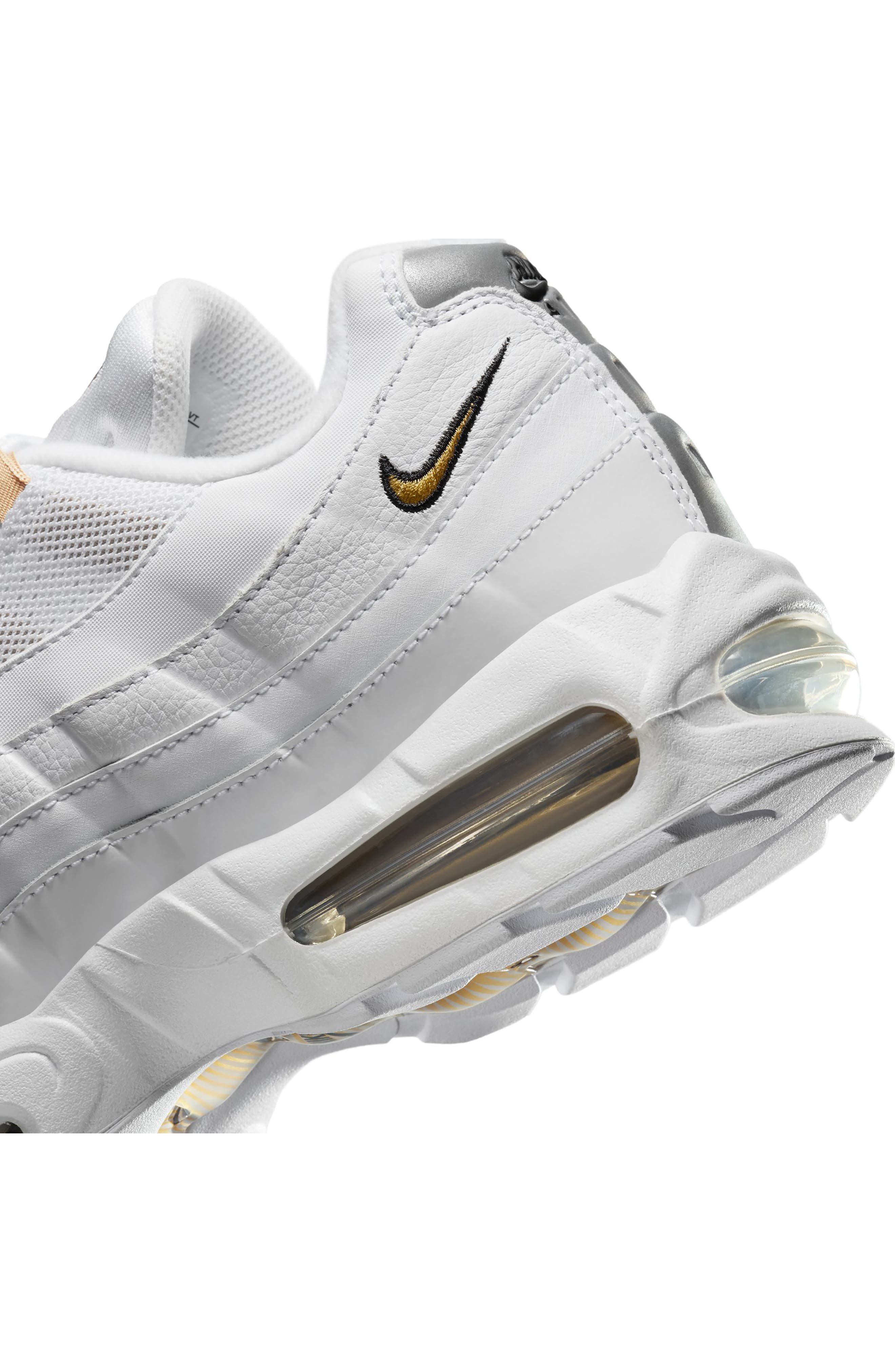 Nike Air Max 95 Sneaker in White/Gold/Black/Pearl Grey at Nordstrom - 8