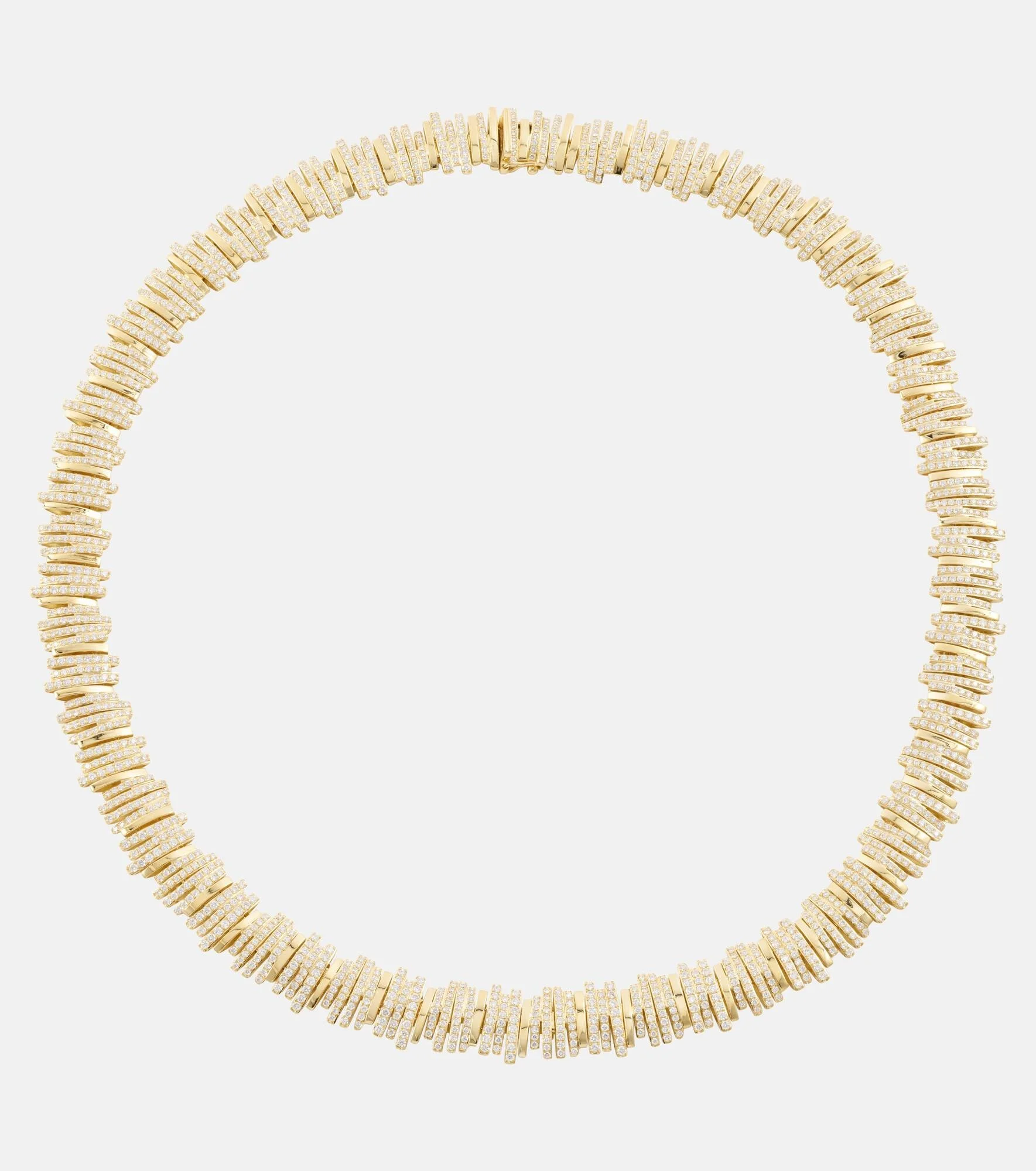 18kt gold tennis necklace with diamonds - 1