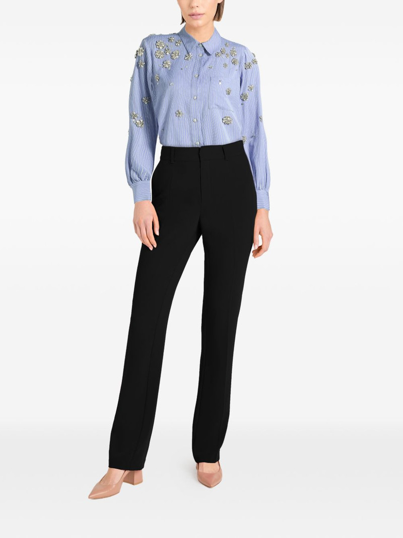 Cinq à Sept Lola striped flower-embellished shirt outlook