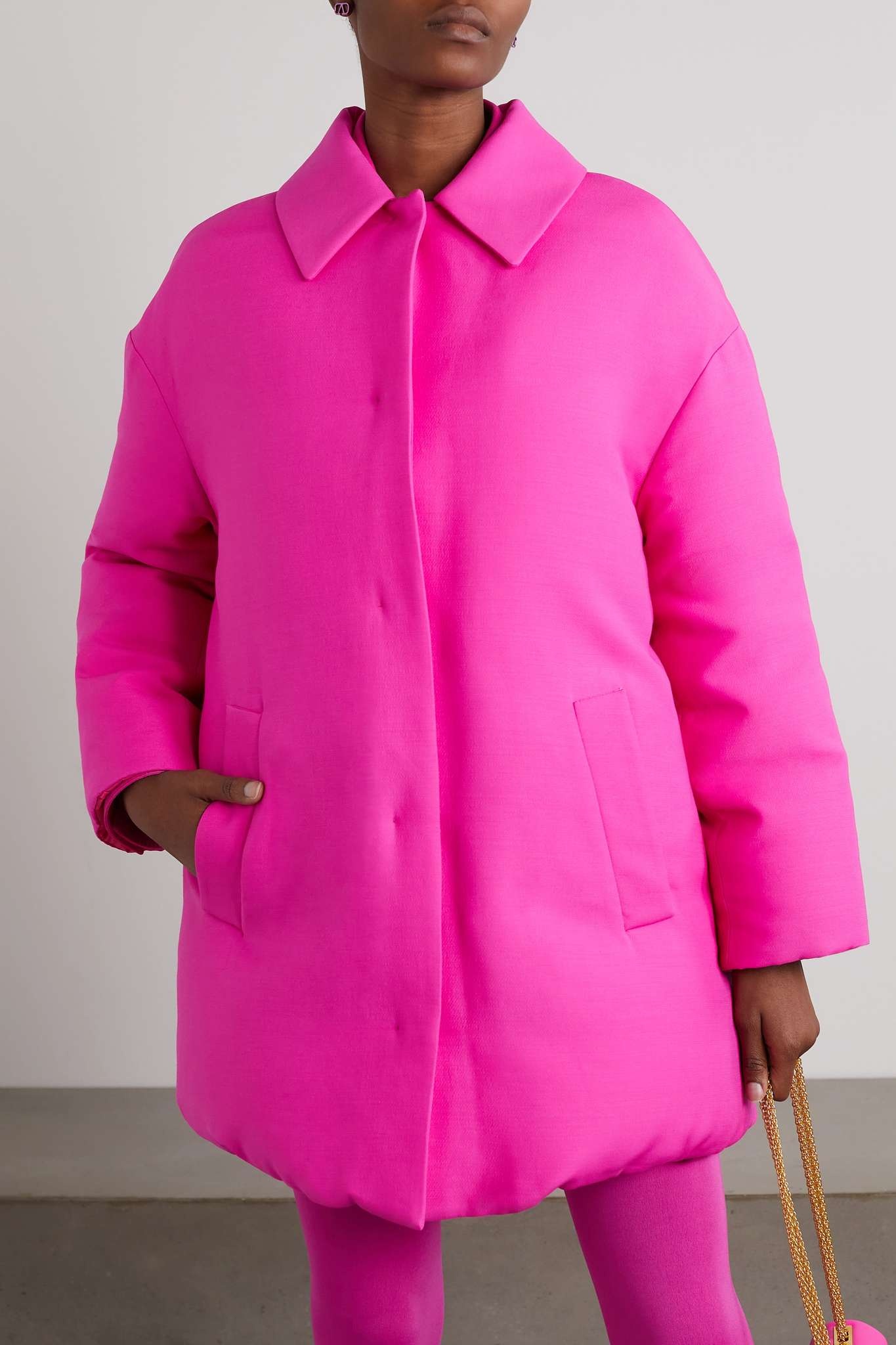 Oversized padded wool and silk-blend crepe jacket - 3
